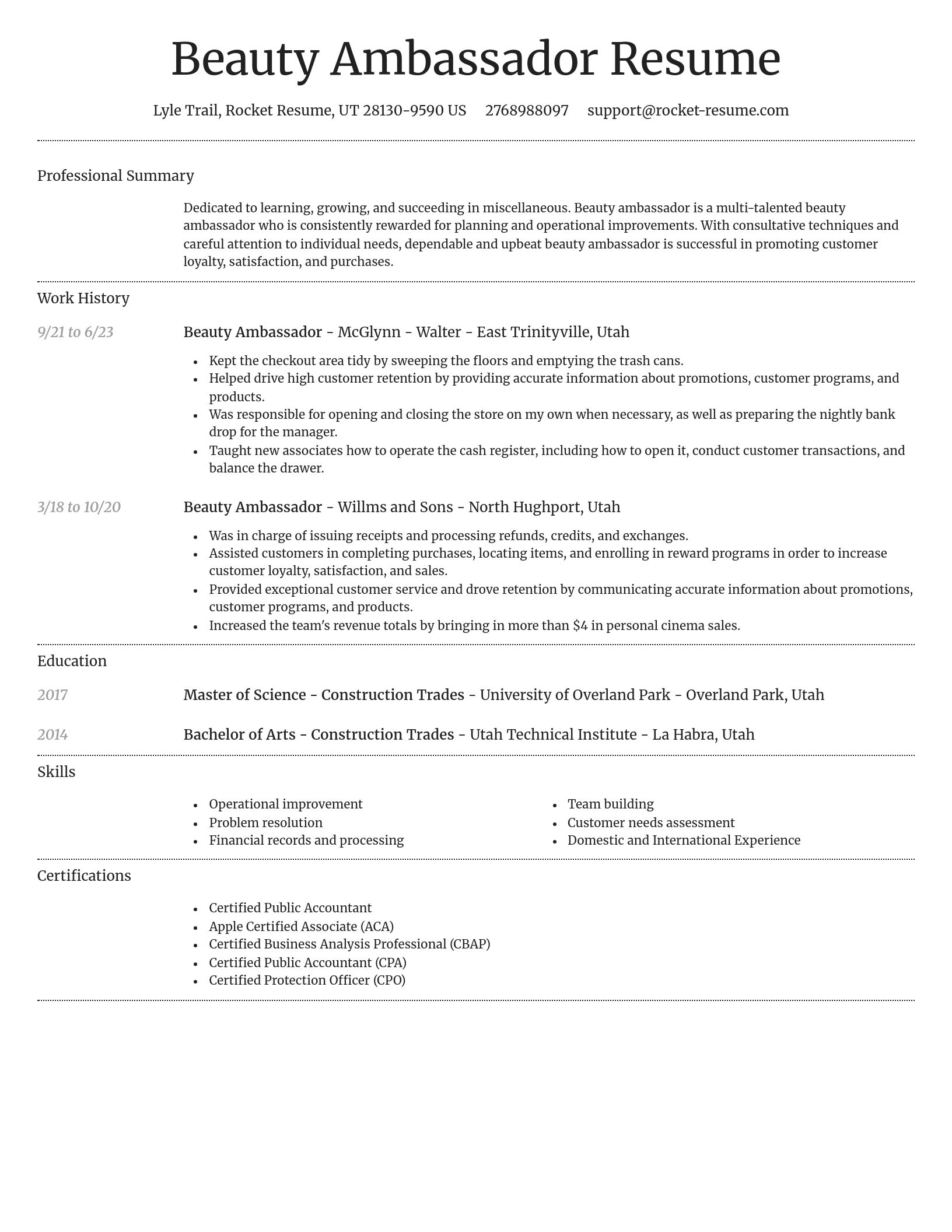 Dignified resume template