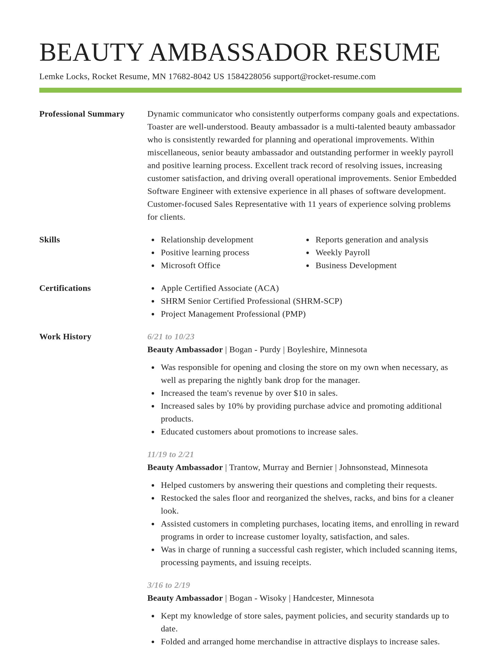 Smart resume template