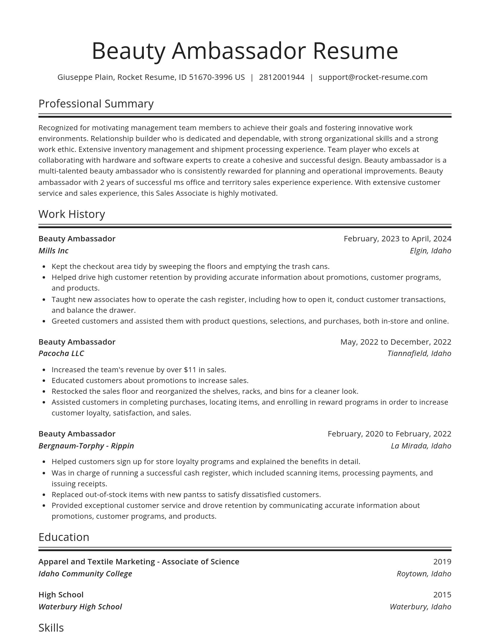 Spotlight resume template