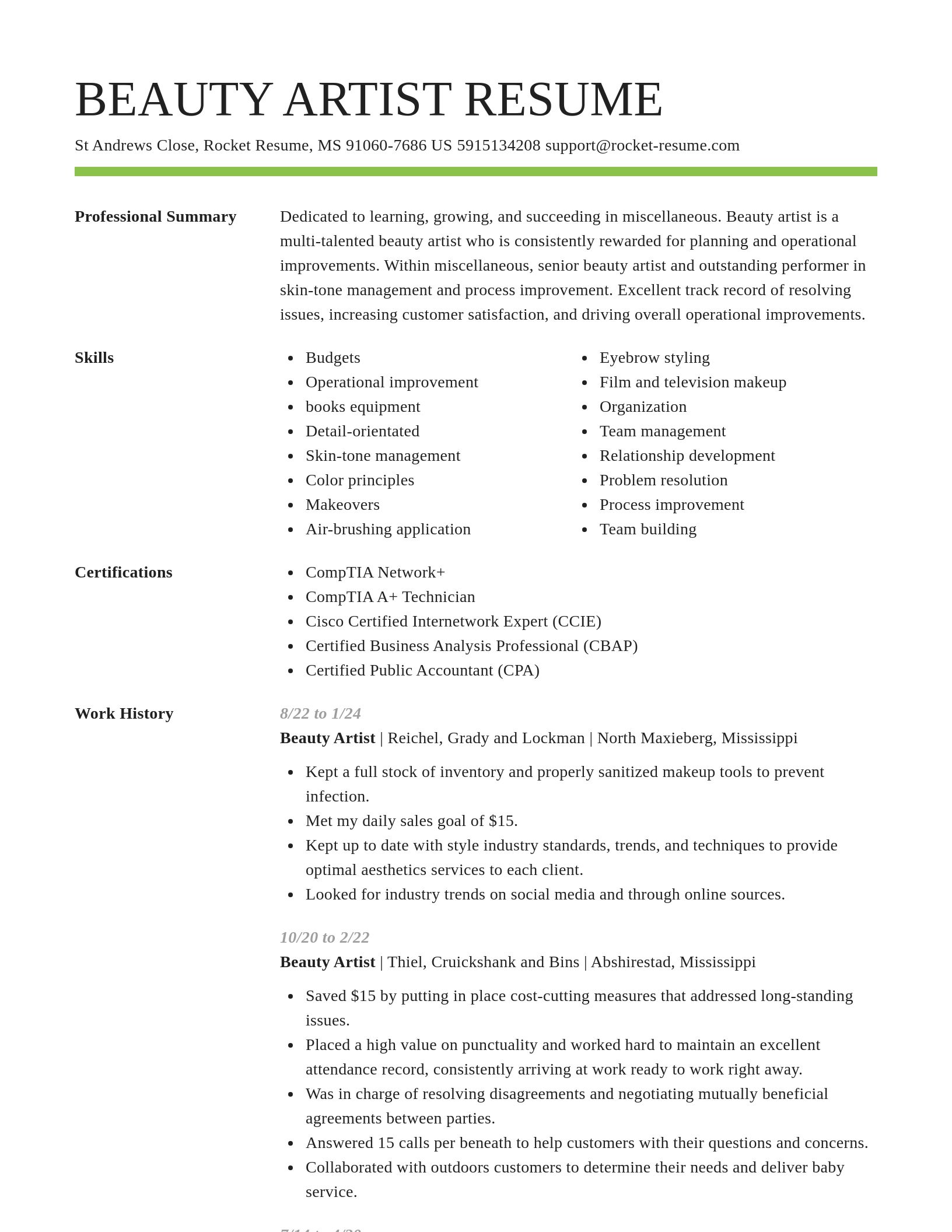 Smart resume template