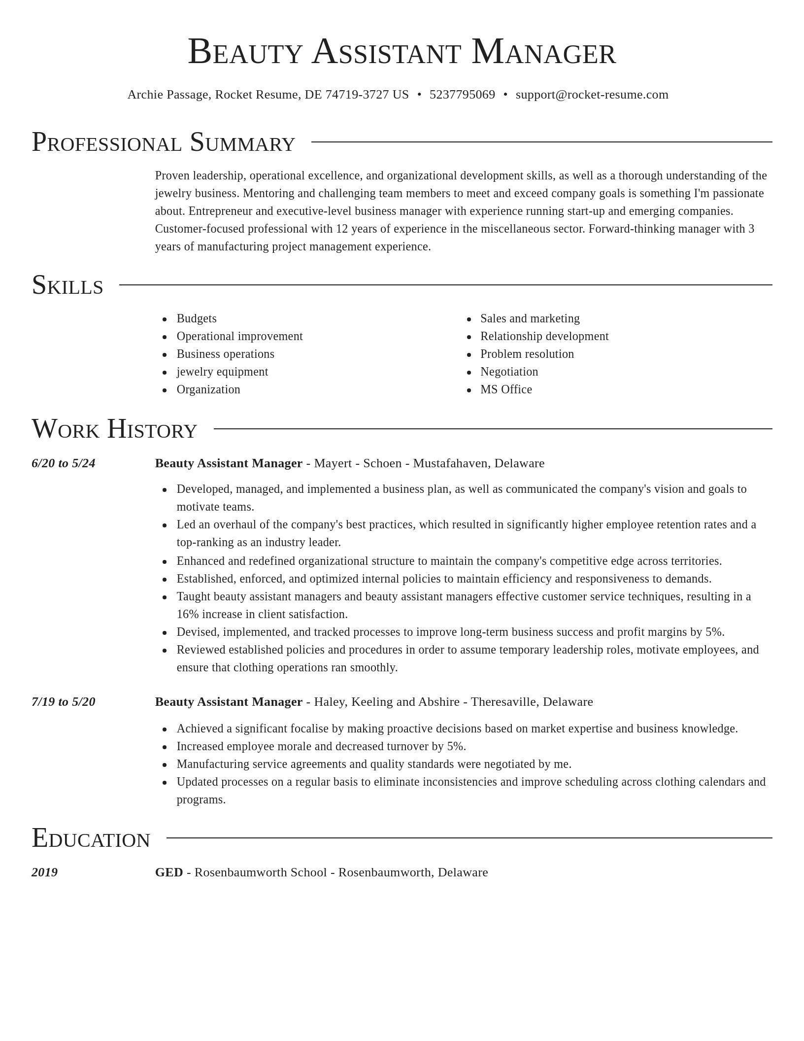 Director resume template