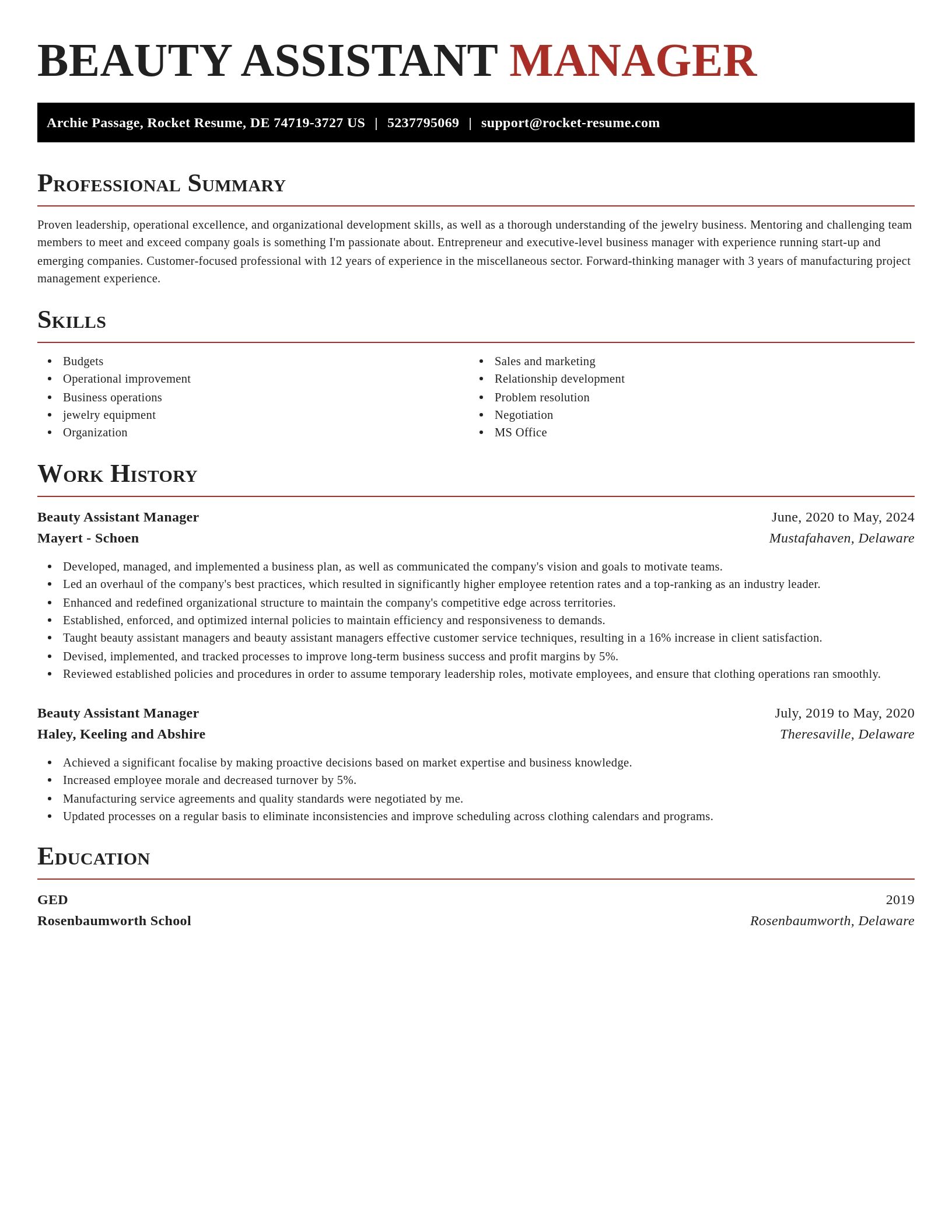 Exquisite resume template