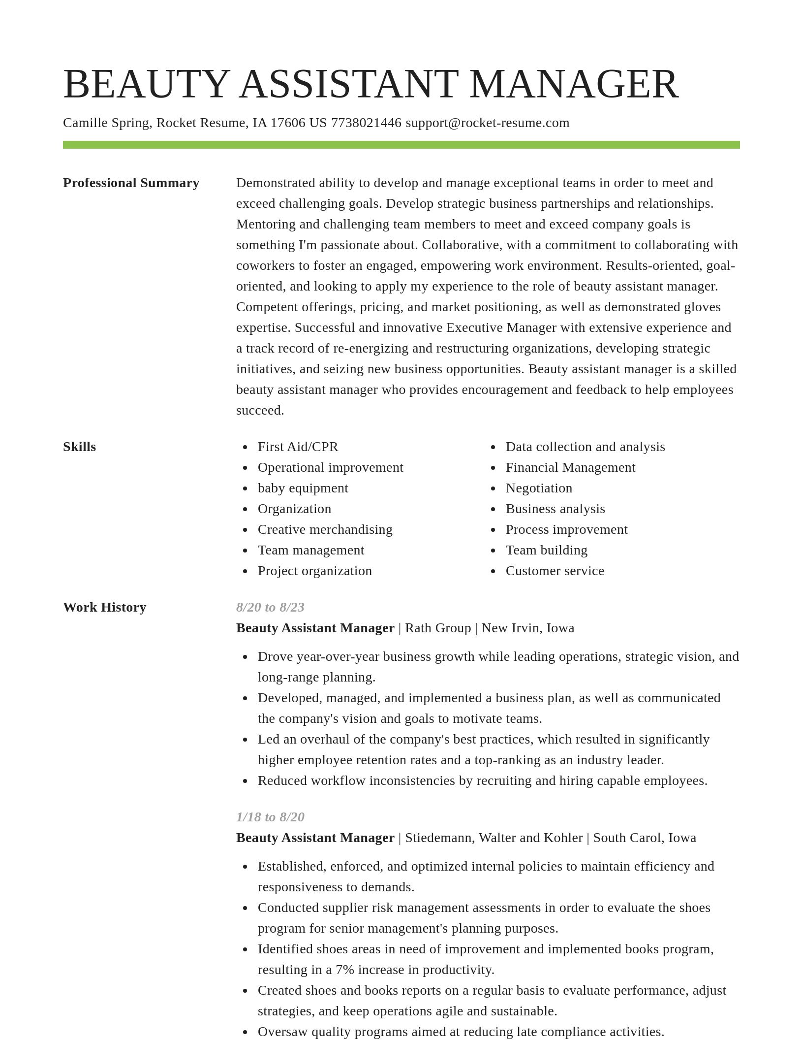 Smart resume template