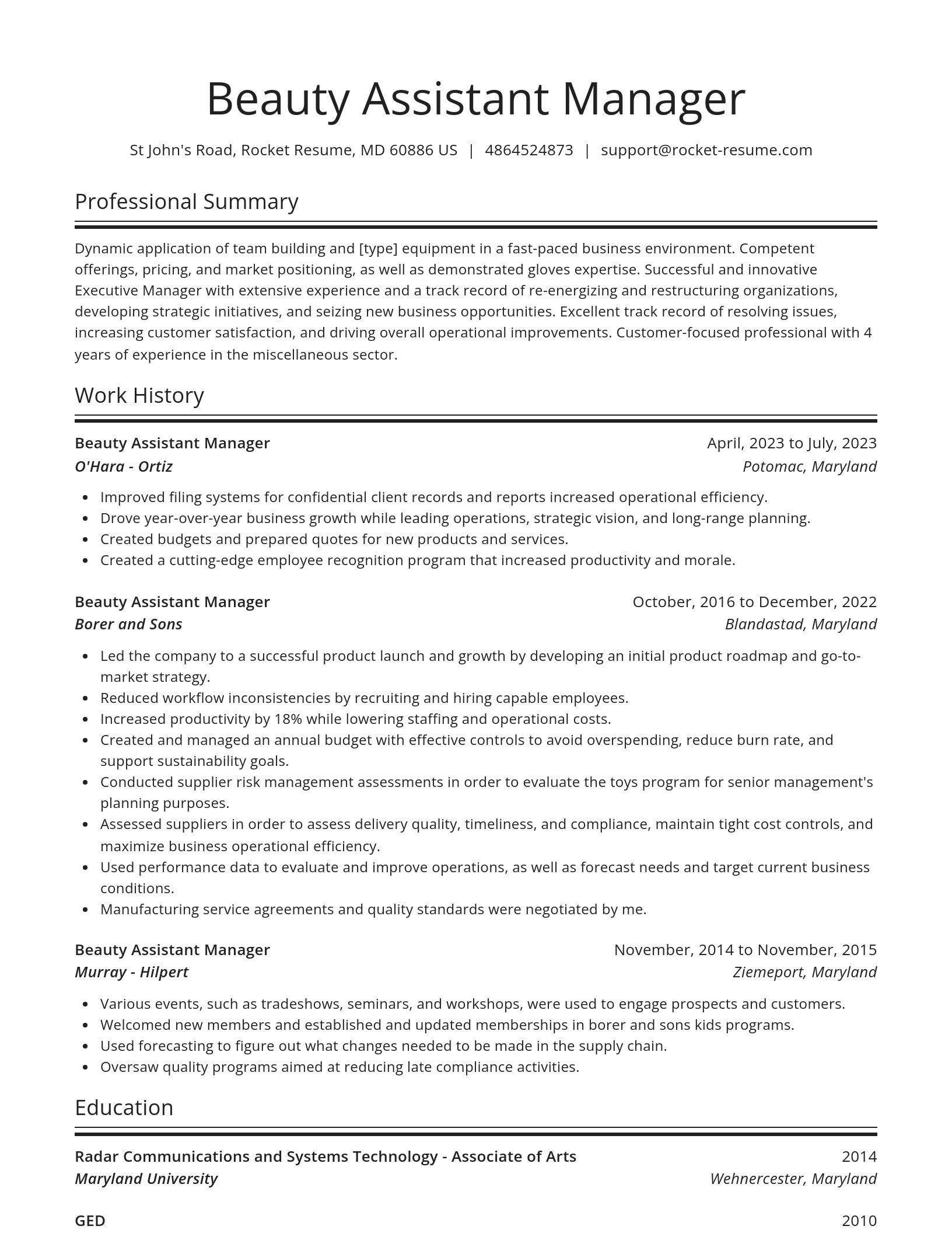Spotlight resume template