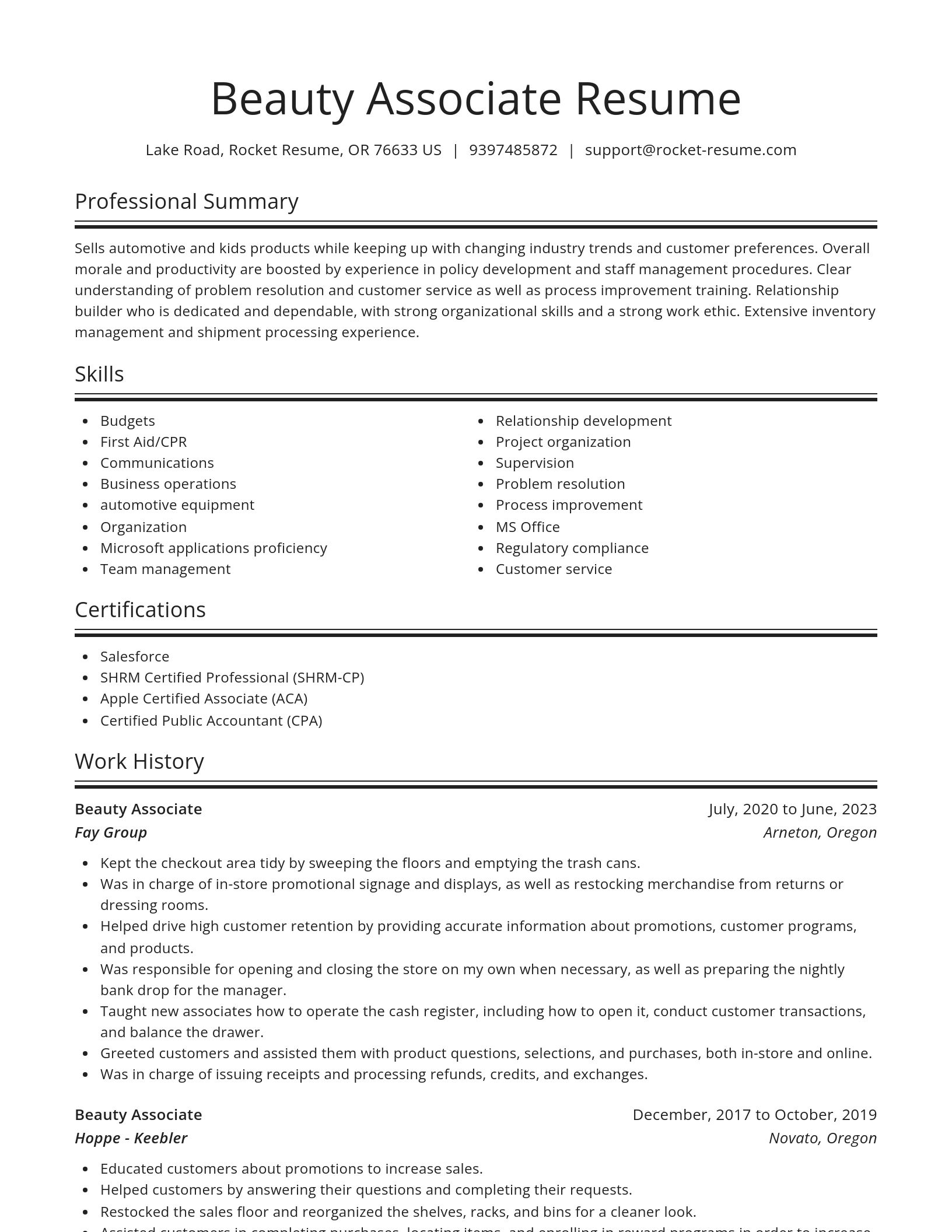Spotlight resume template