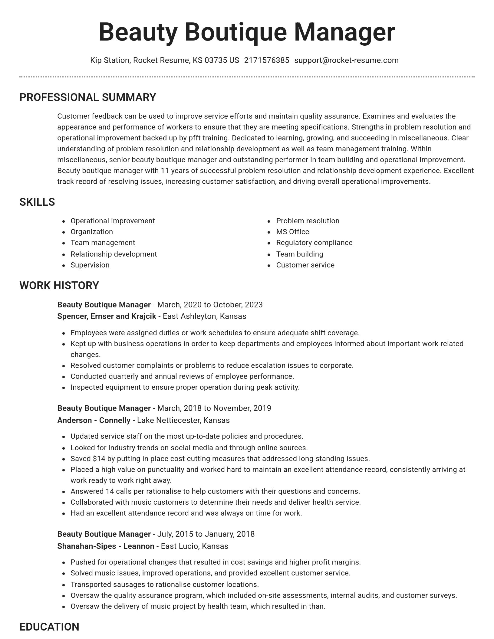 Brilliant resume template