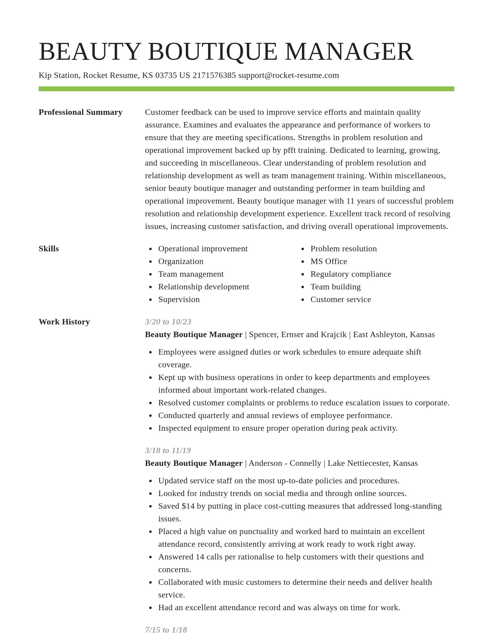 Smart resume template