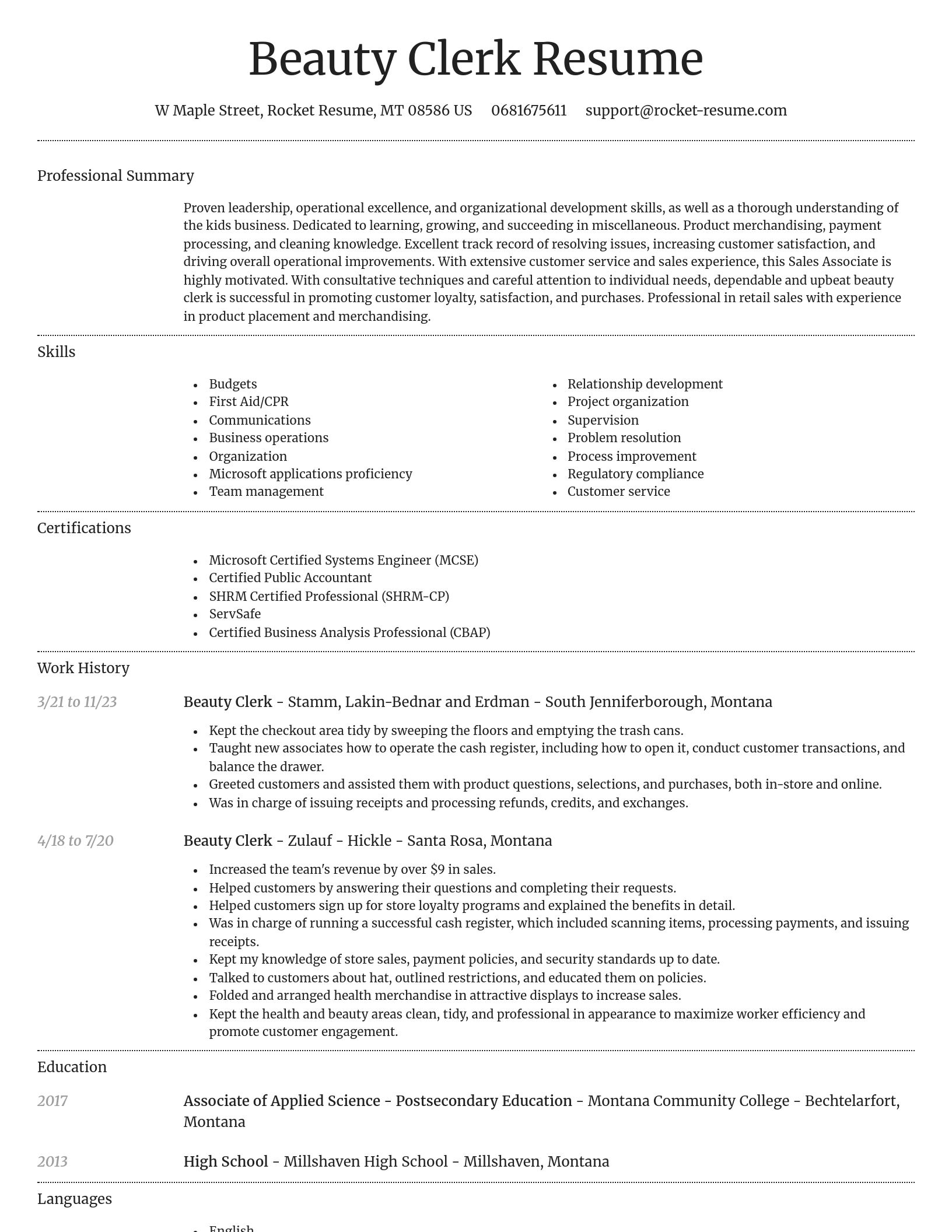 Dignified resume template