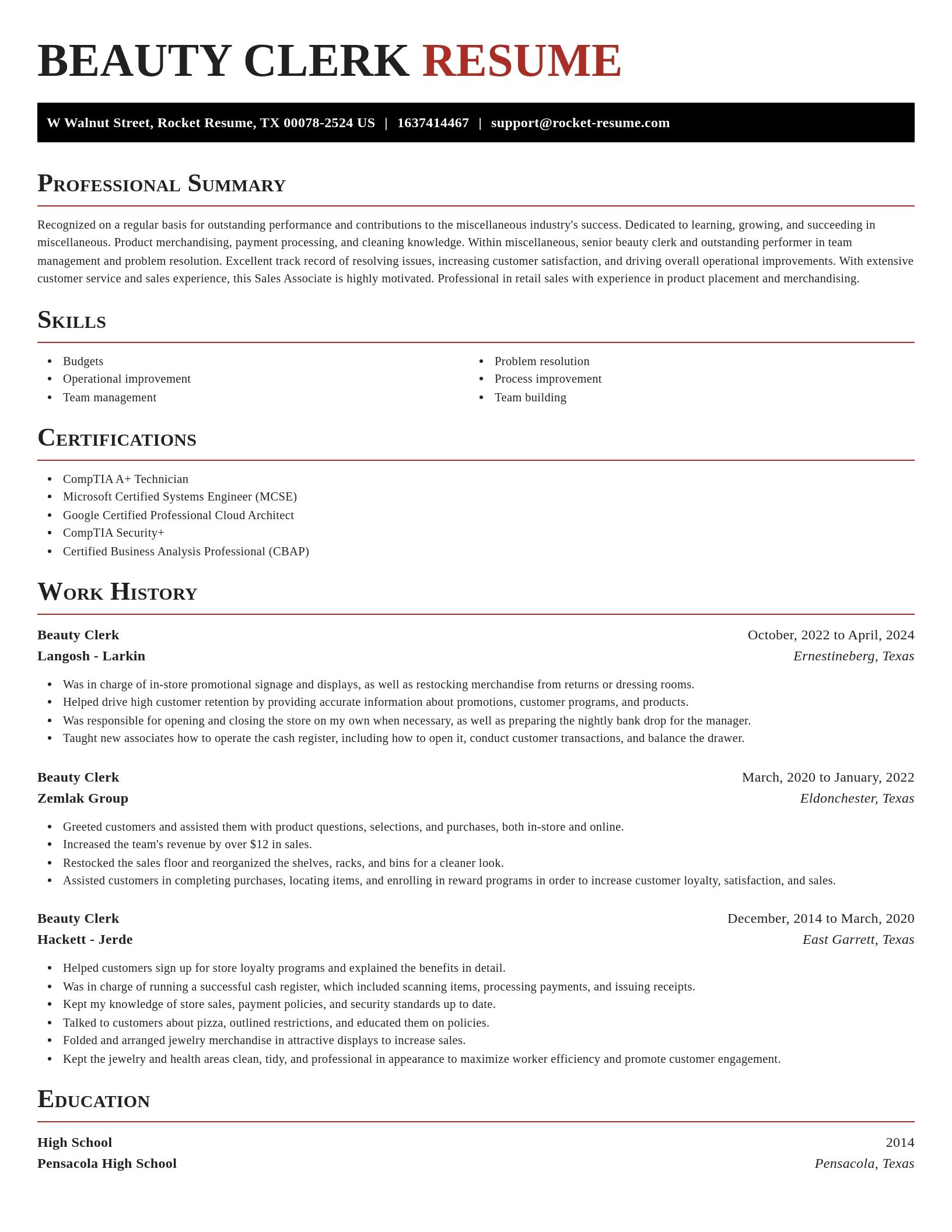 Exquisite resume template