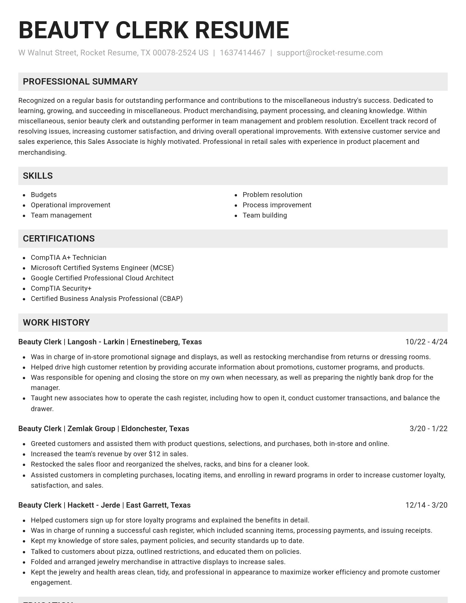 Genius resume template