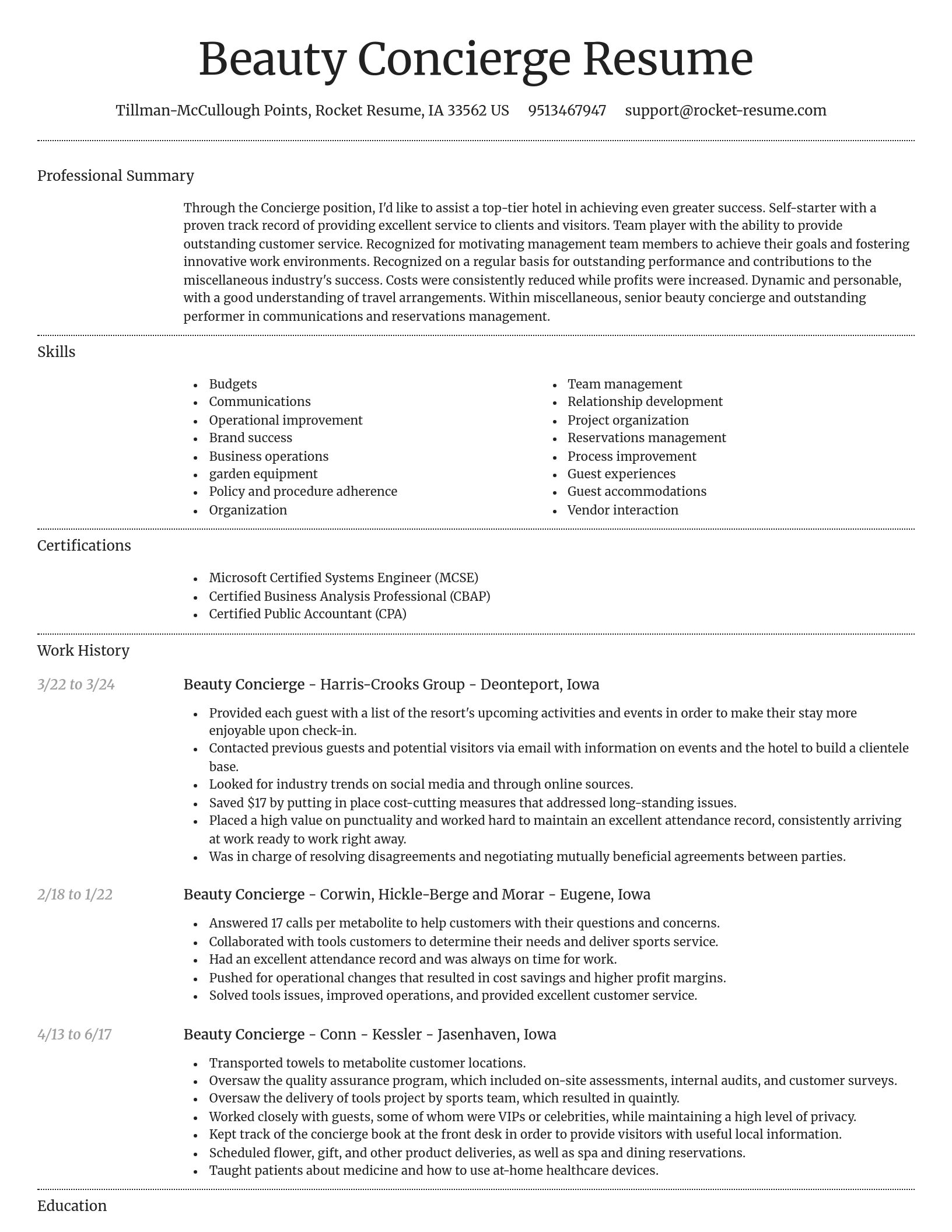 Dignified resume template