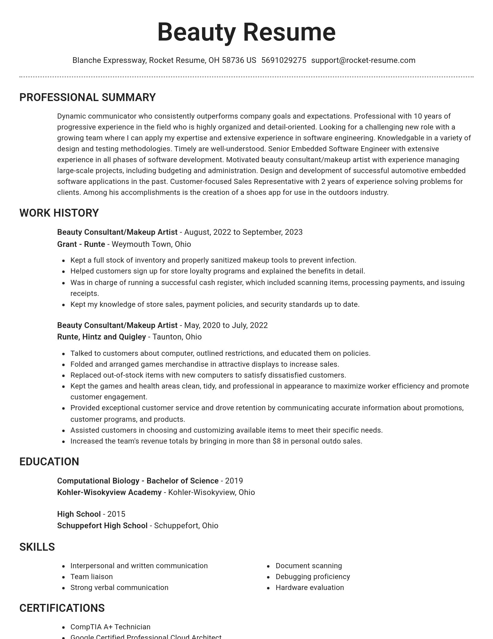 Brilliant resume template