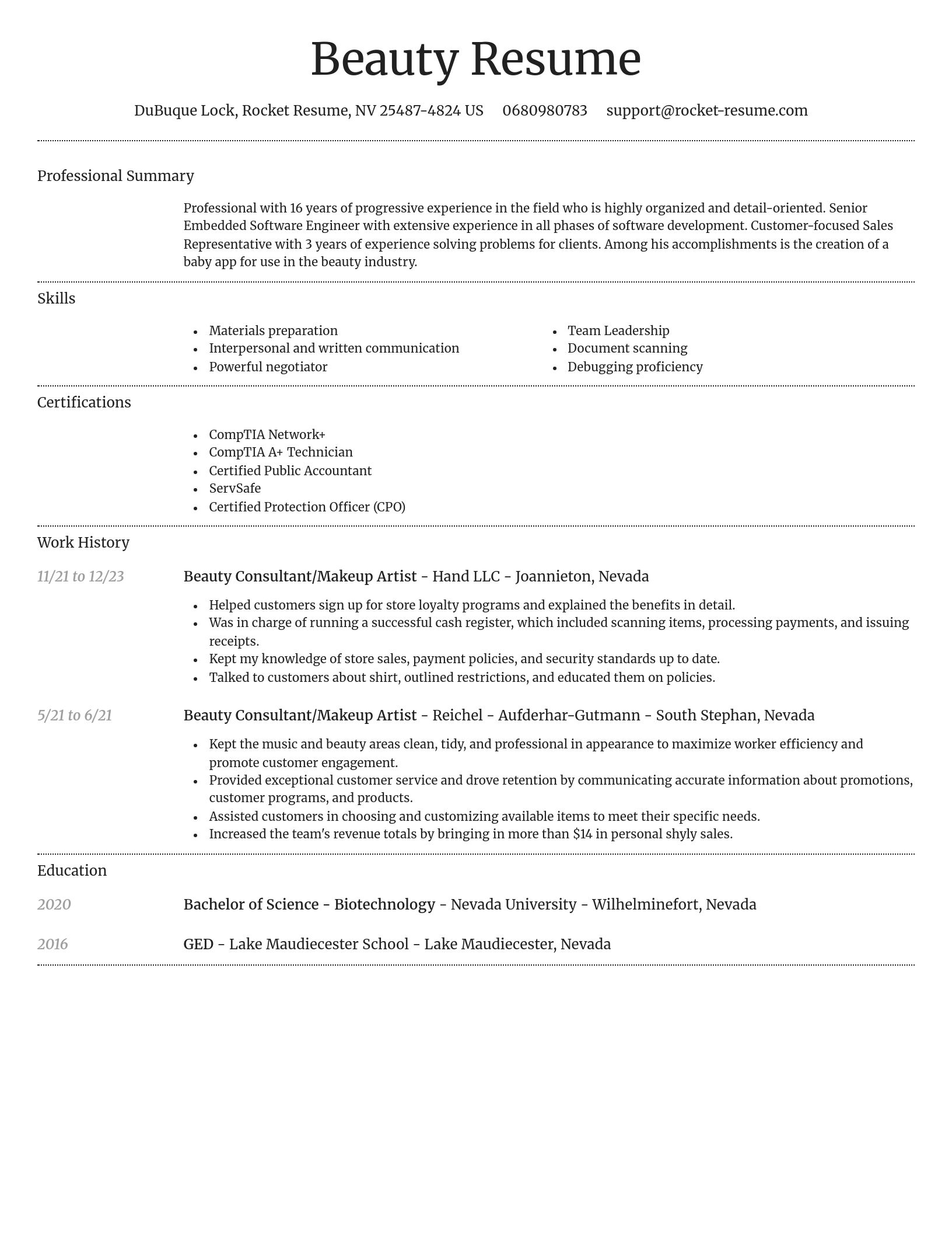 Dignified resume template