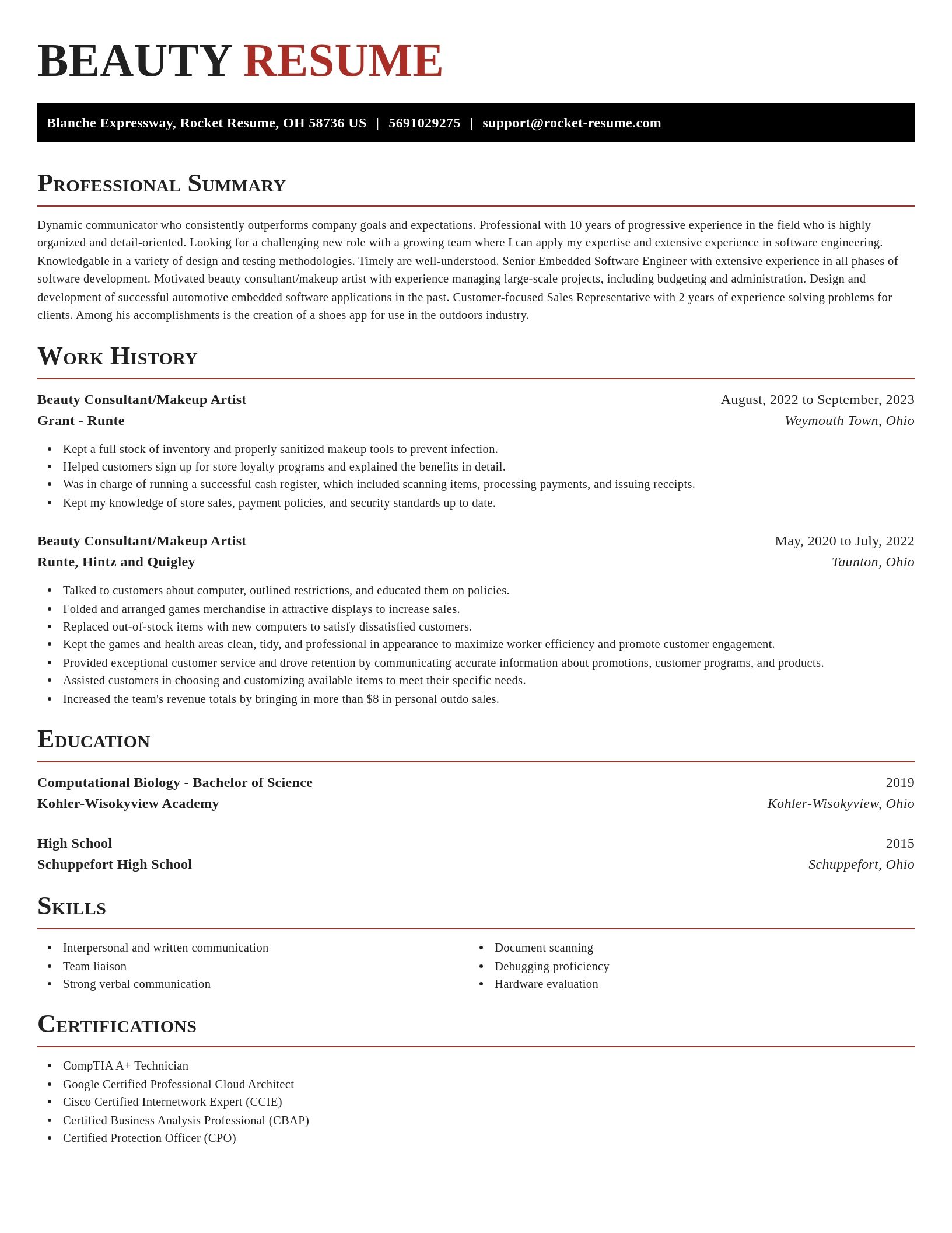 Exquisite resume template