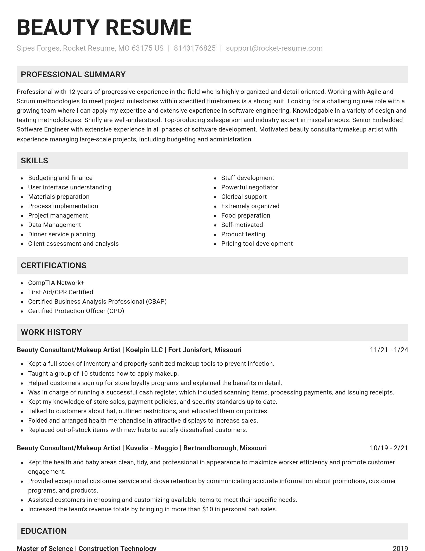 Genius resume template