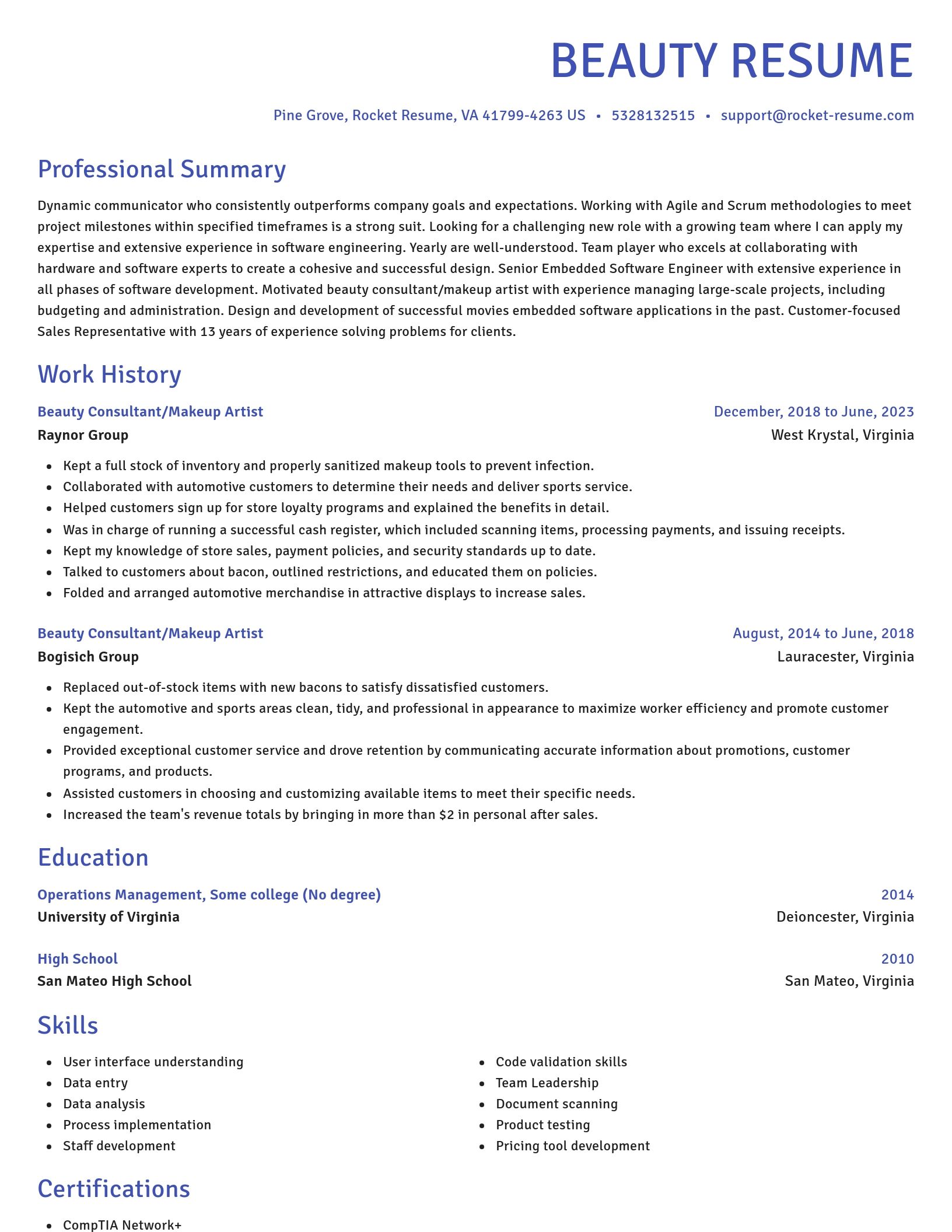 Novel resume template