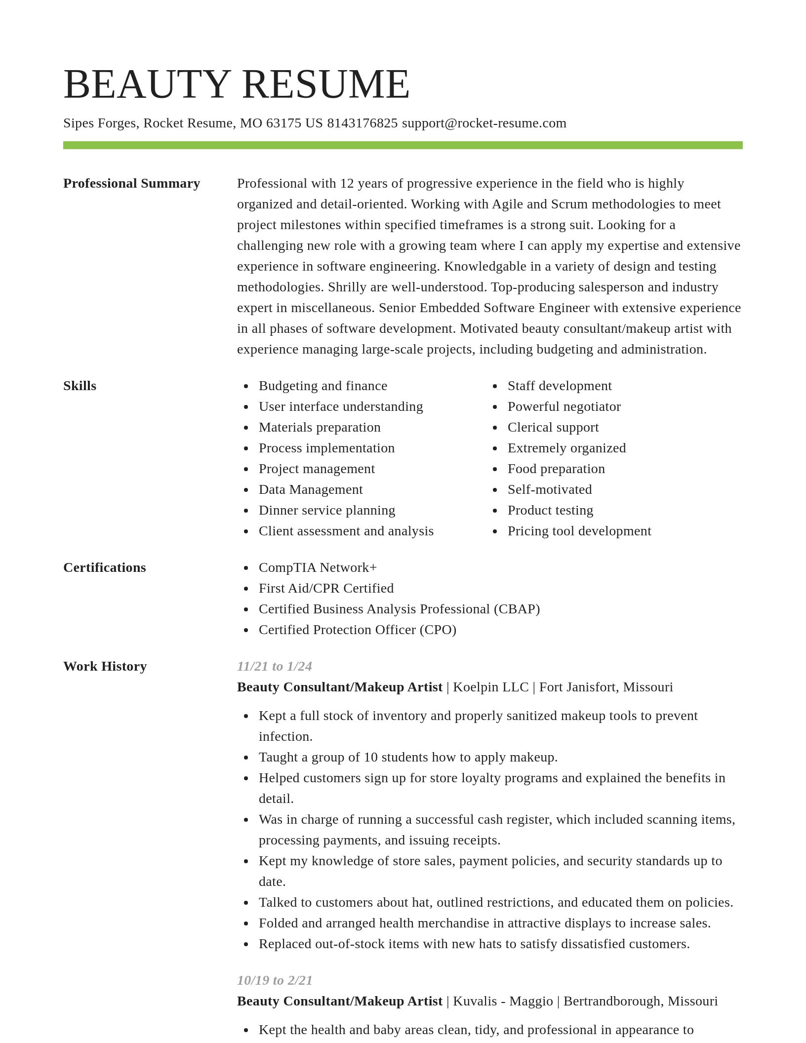 Smart resume template