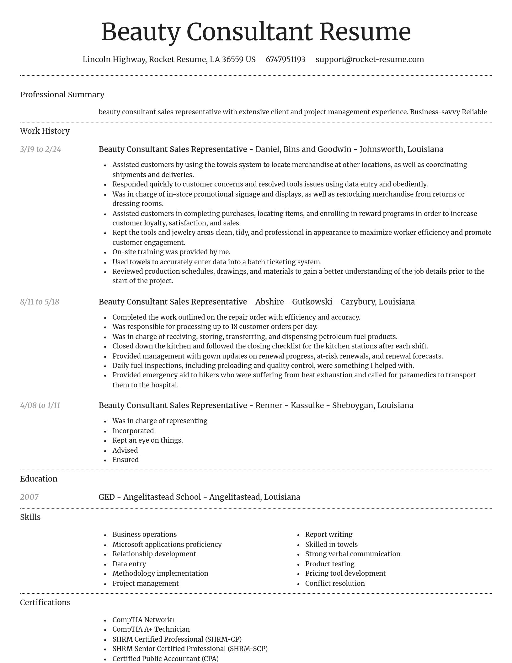 Dignified resume template