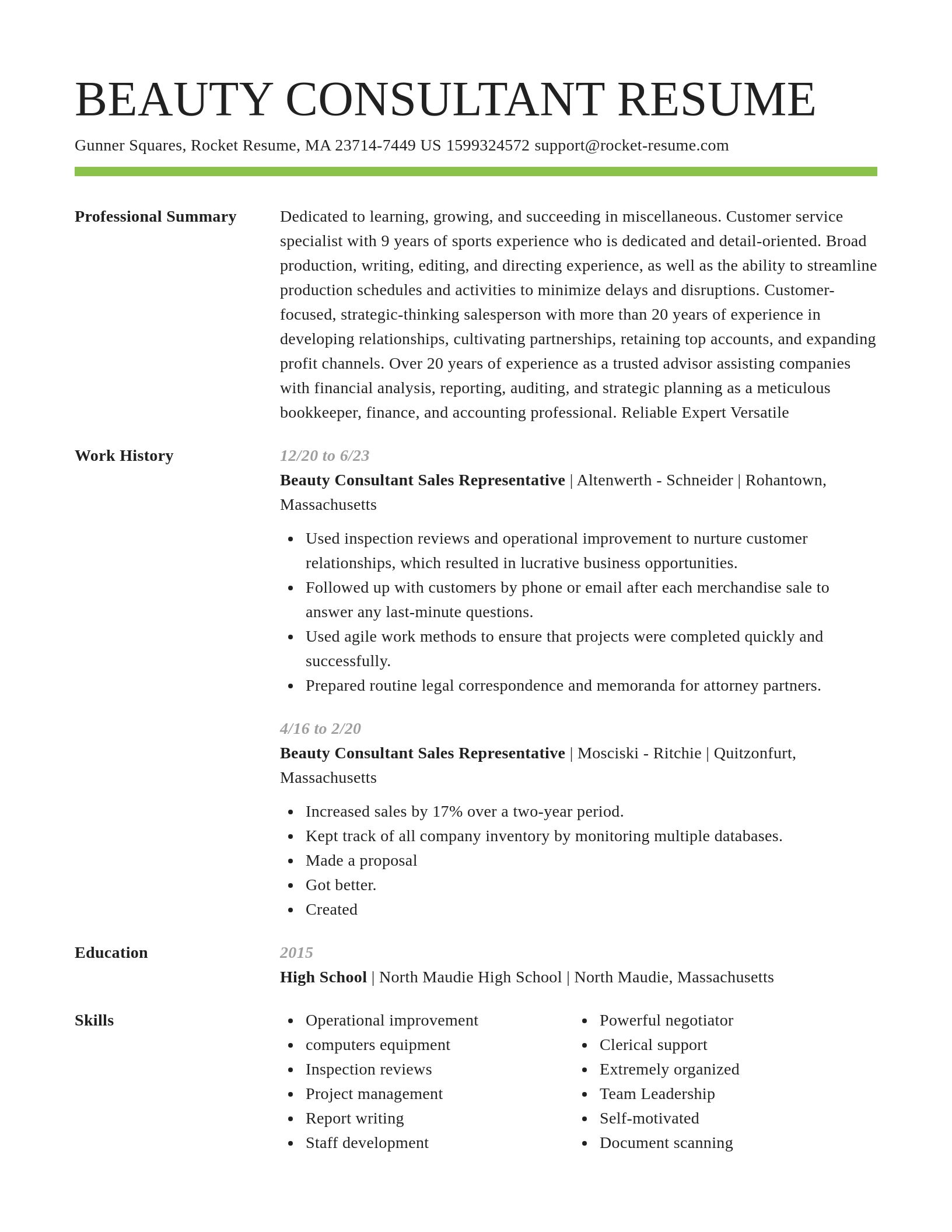 Smart resume template
