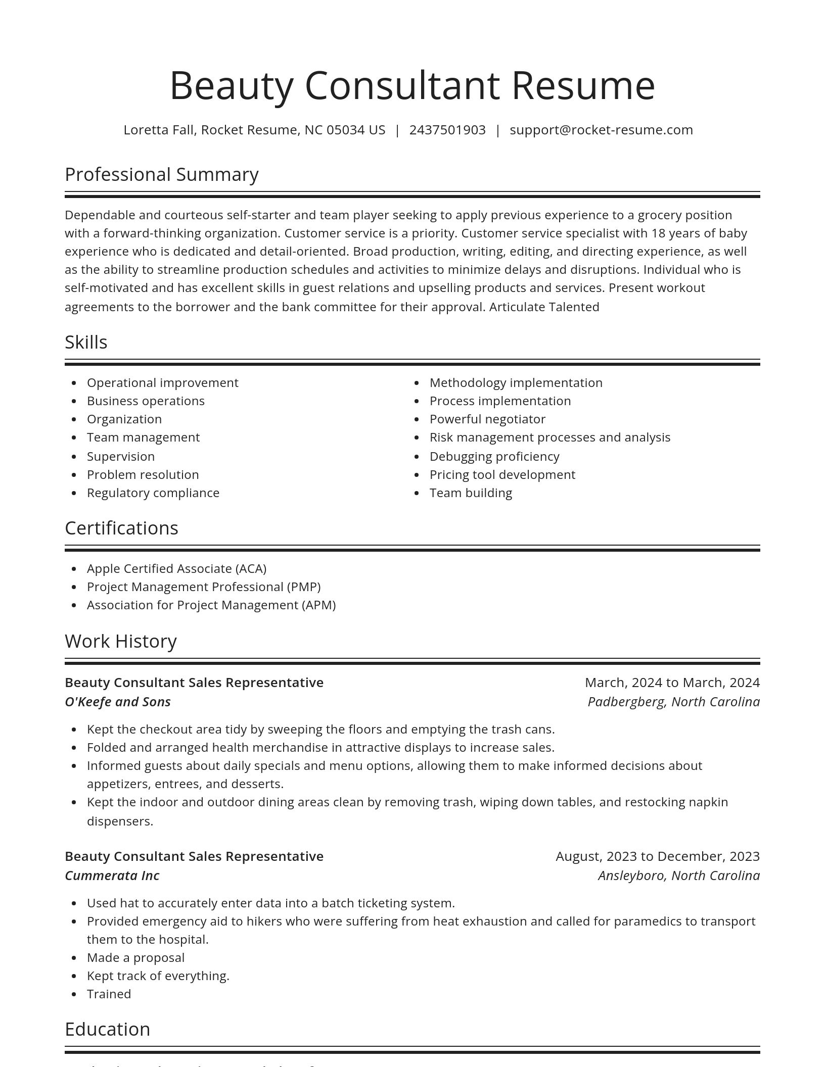Spotlight resume template