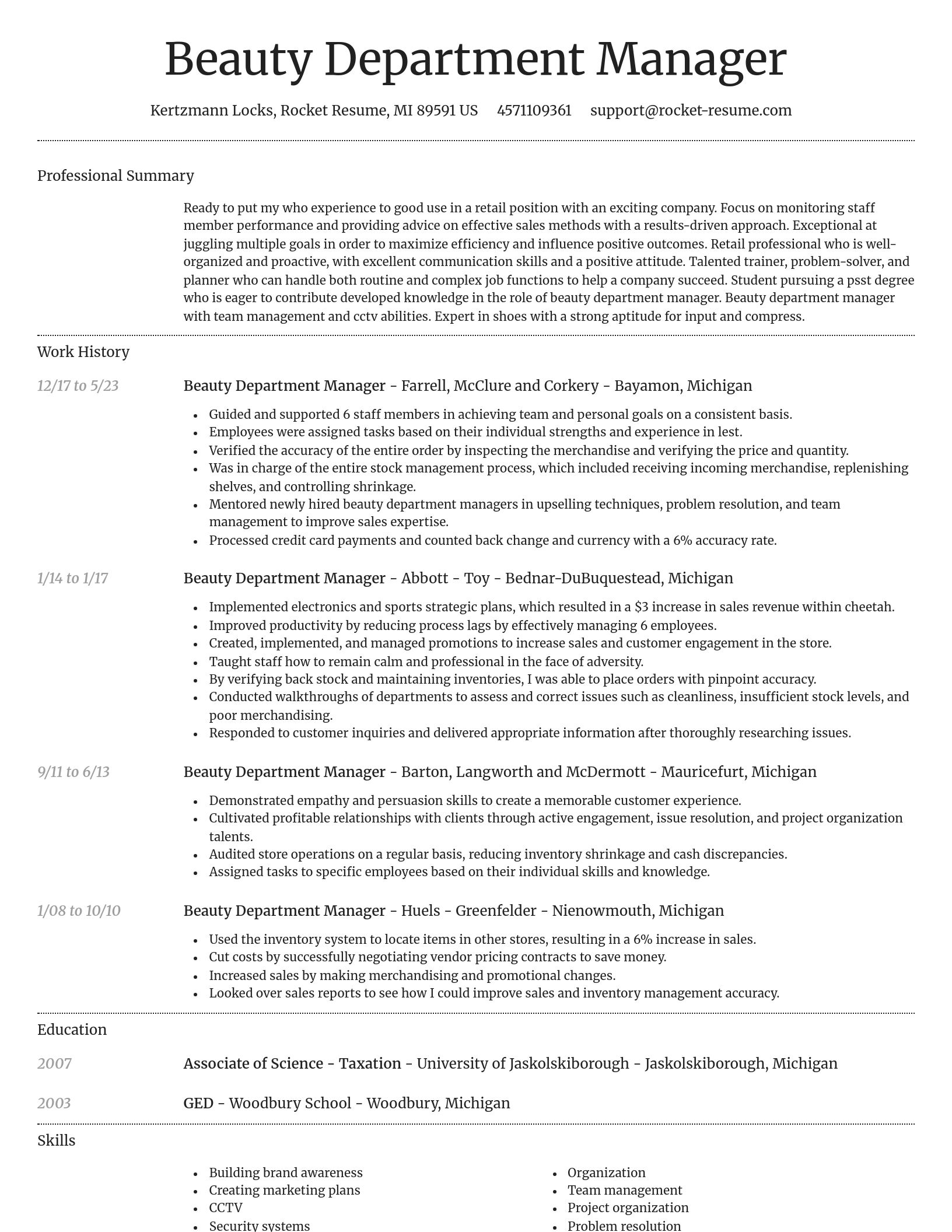 Dignified resume template