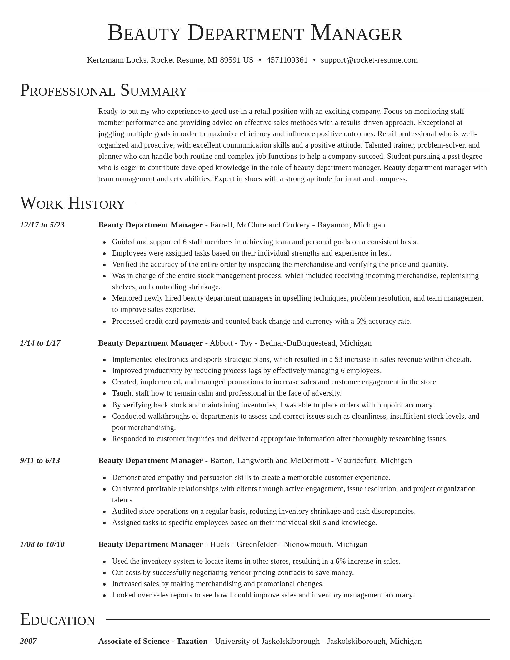 Director resume template
