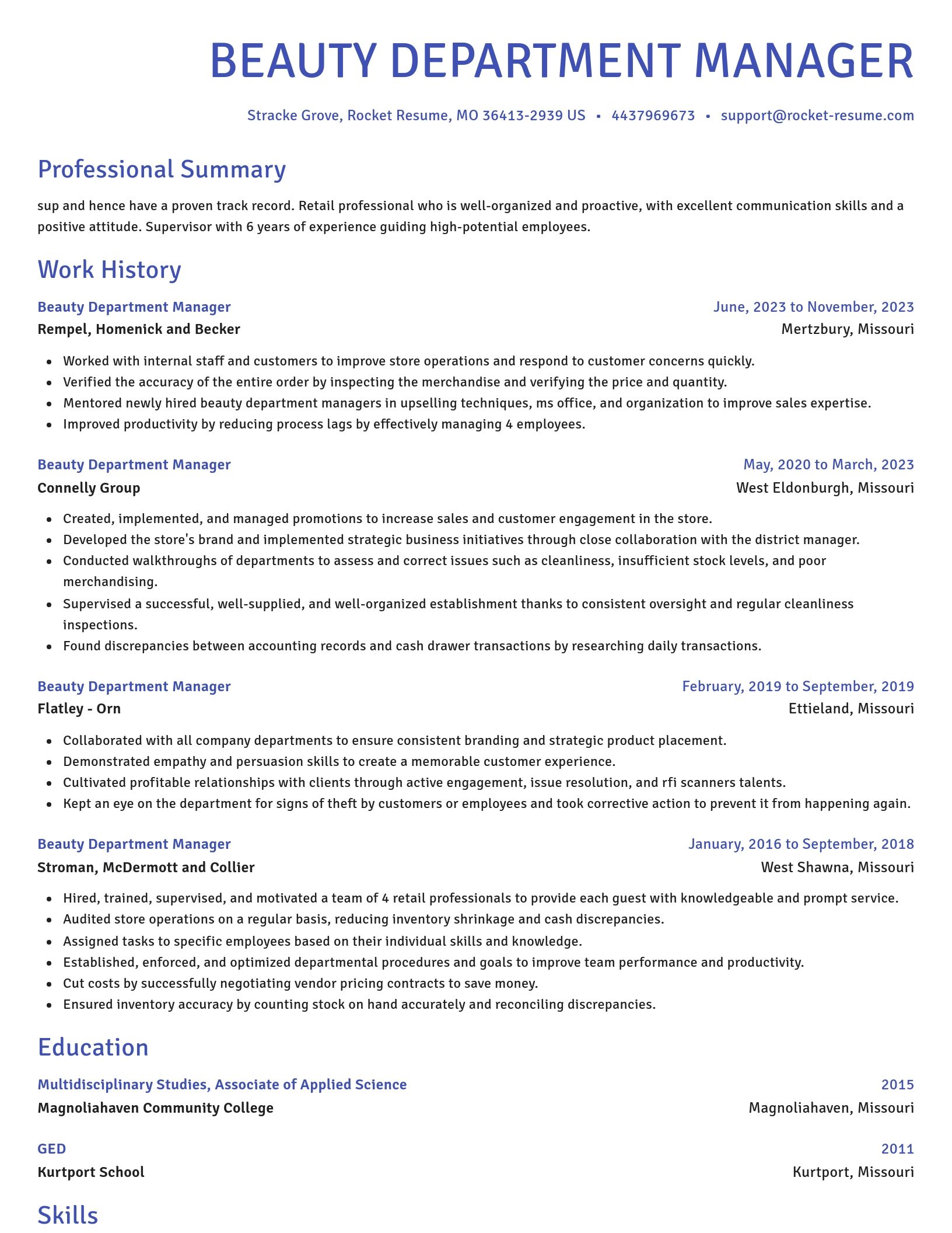 Novel resume template