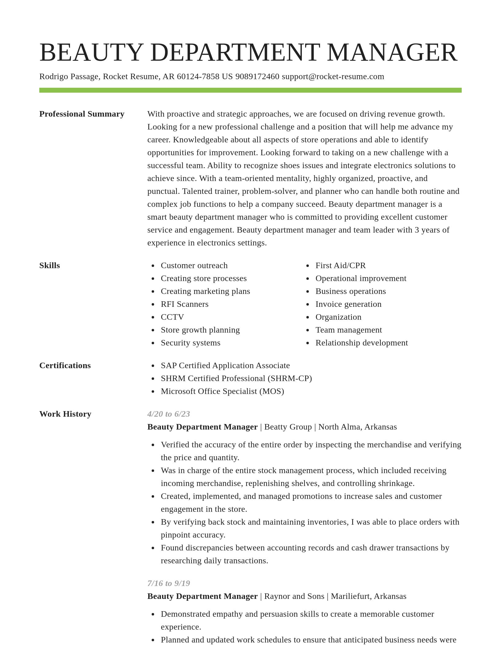 Smart resume template
