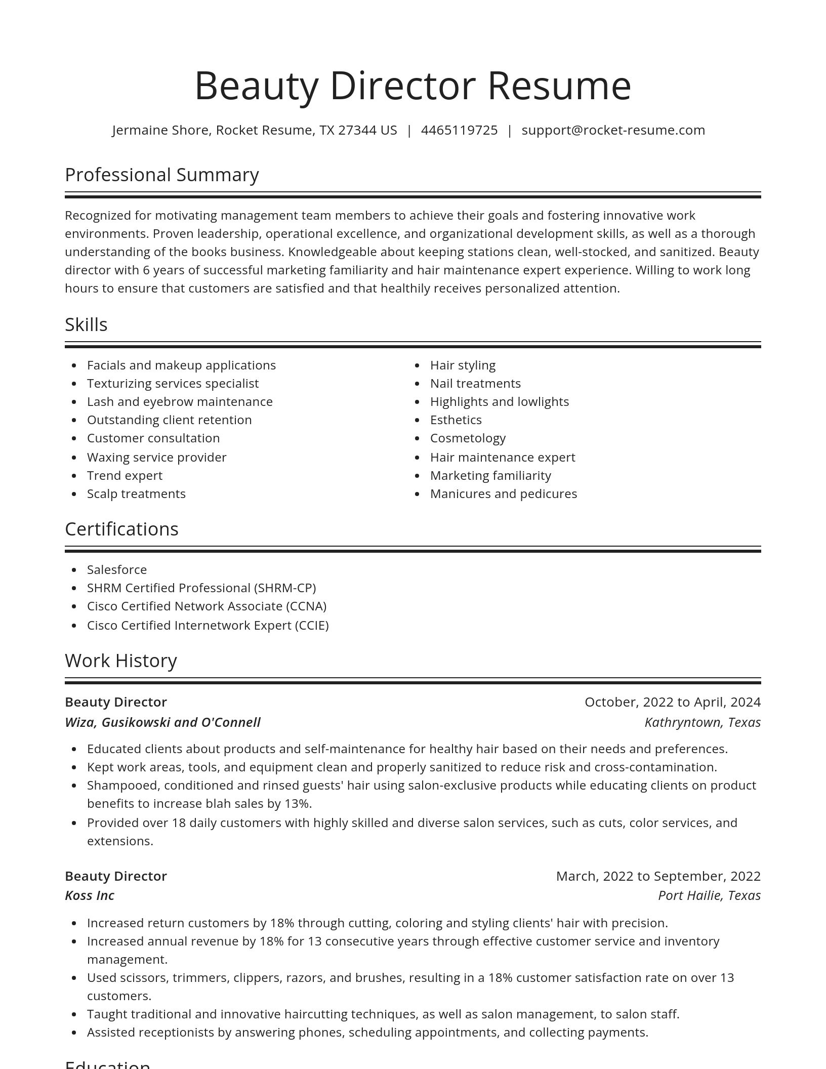 Spotlight resume template