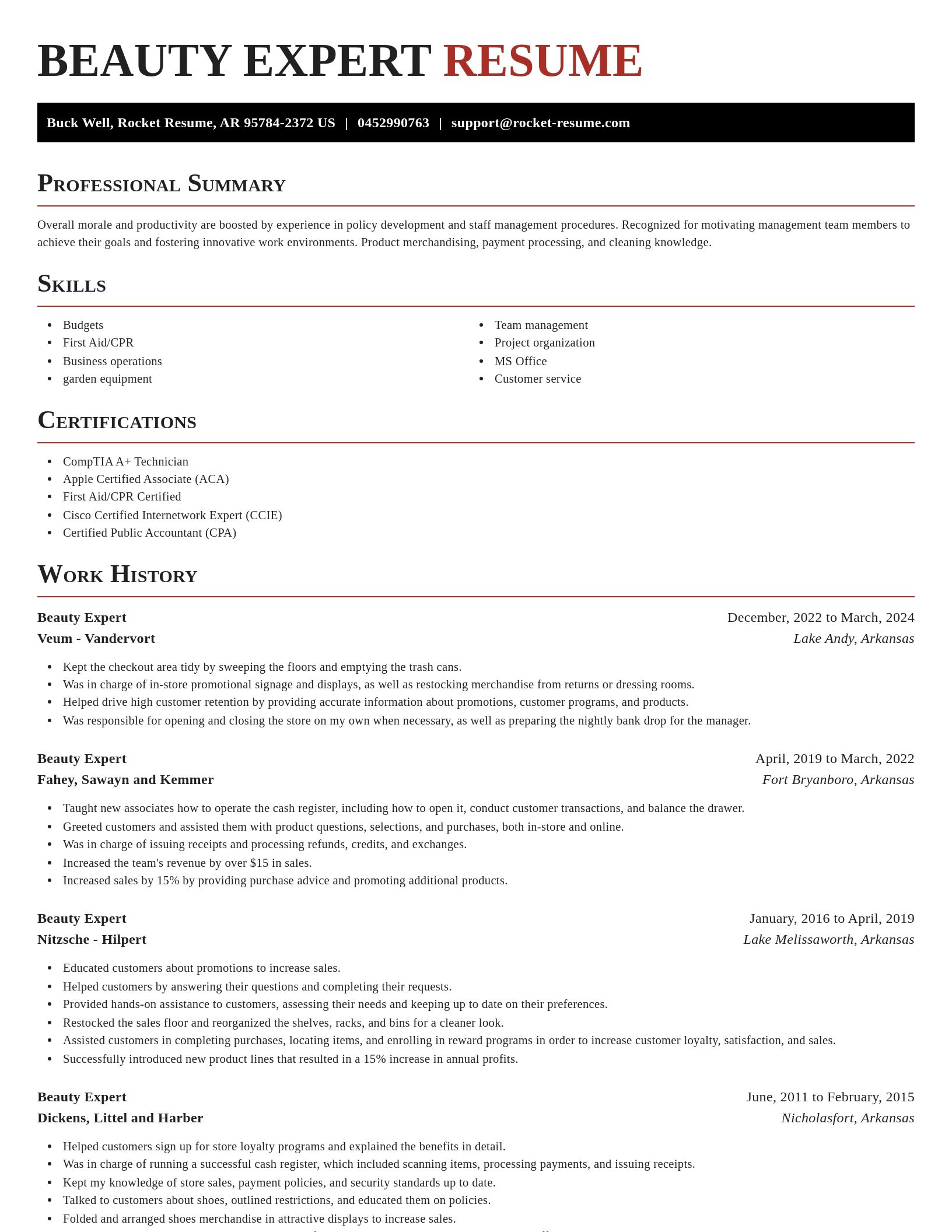 Exquisite resume template