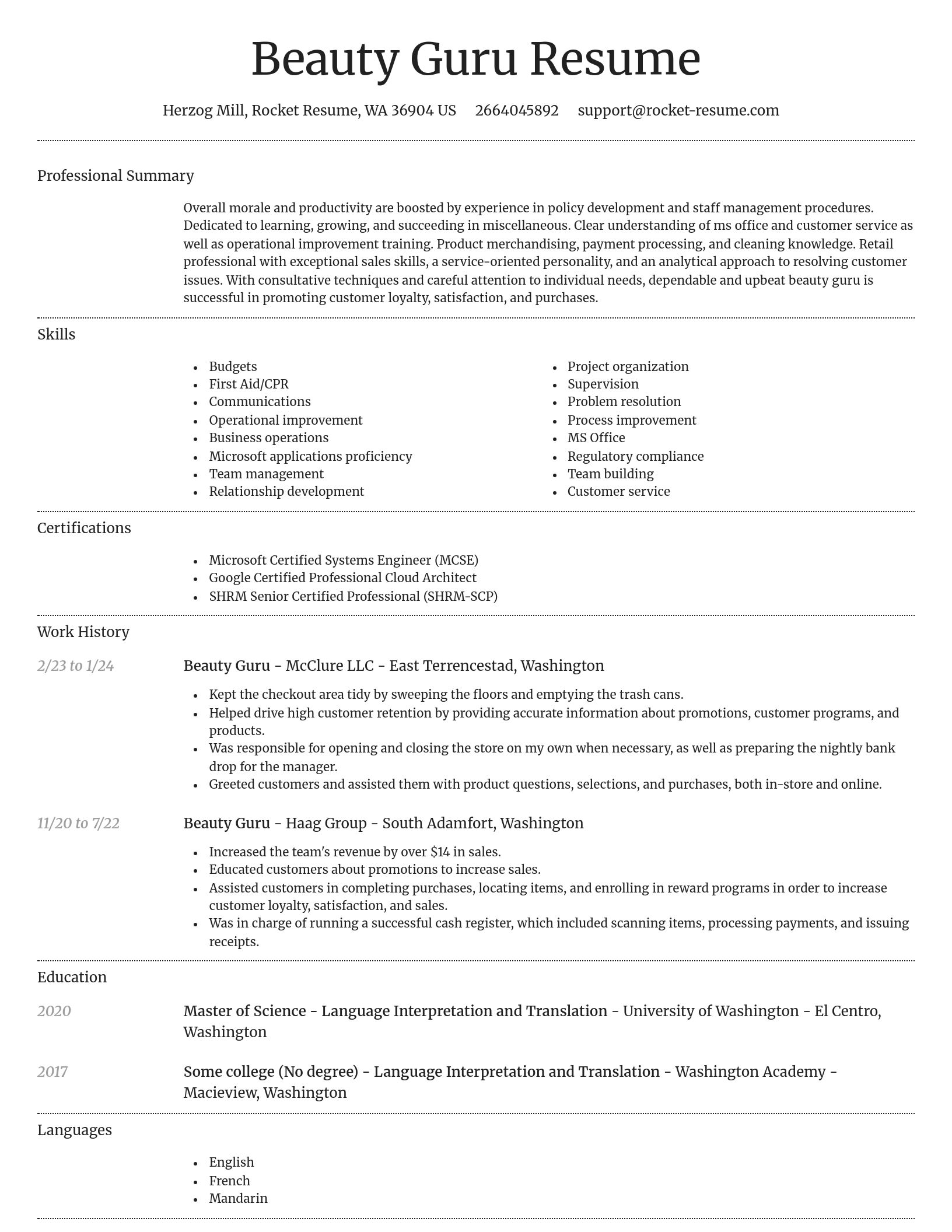 Dignified resume template