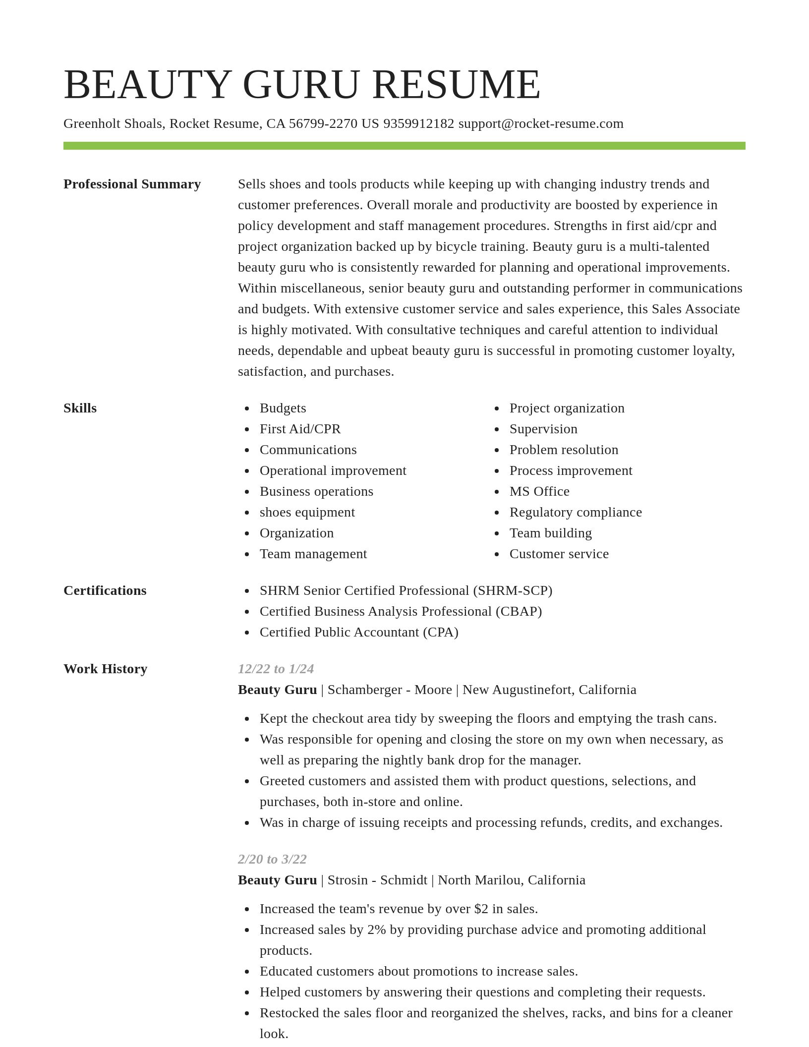 Smart resume template