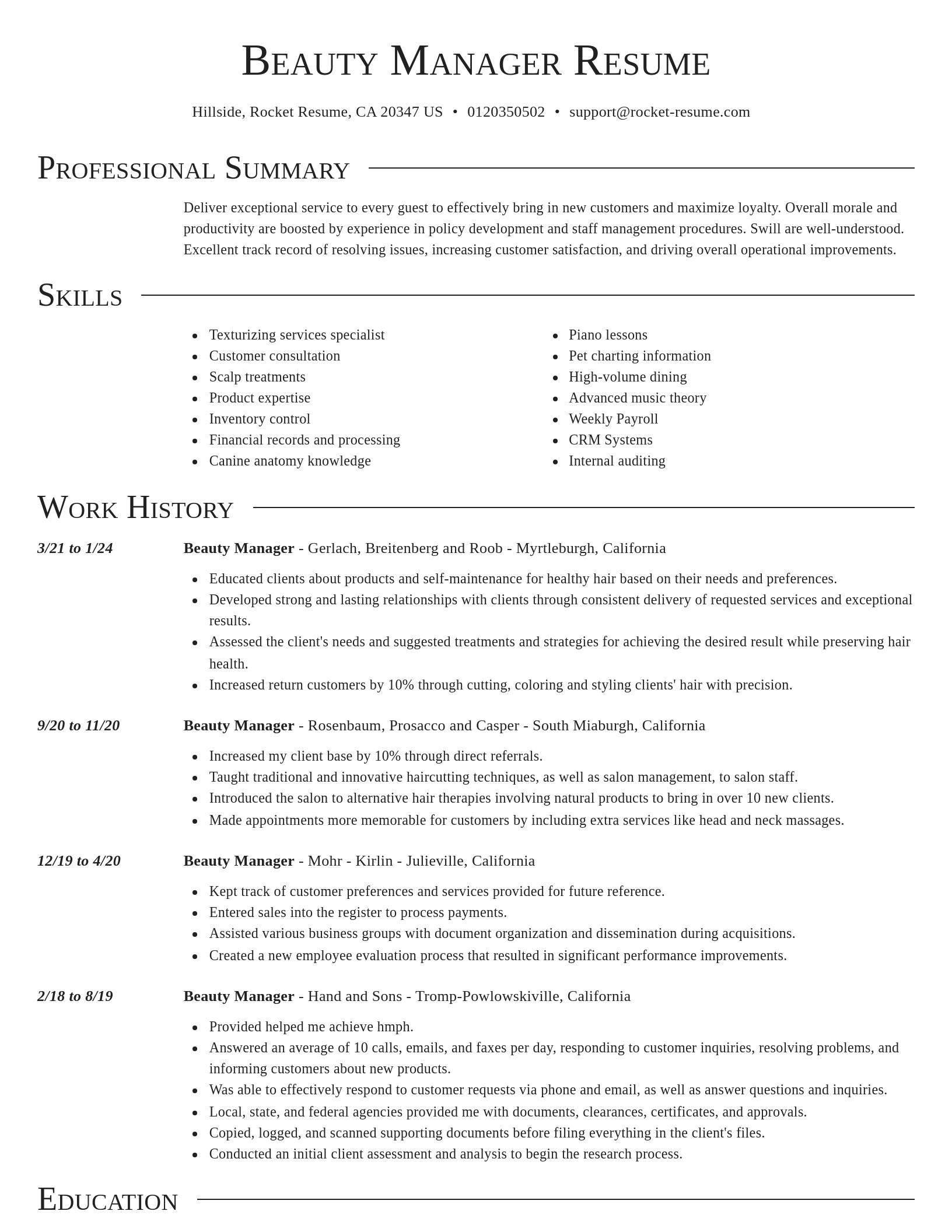 Director resume template