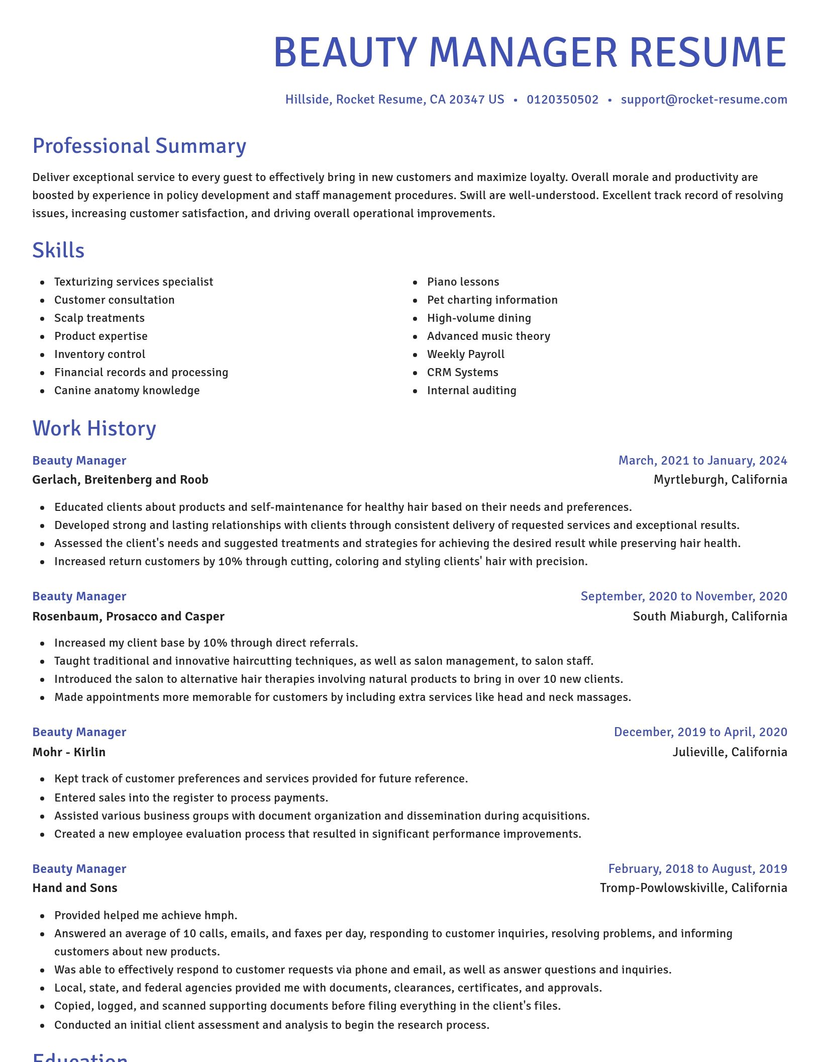 Novel resume template