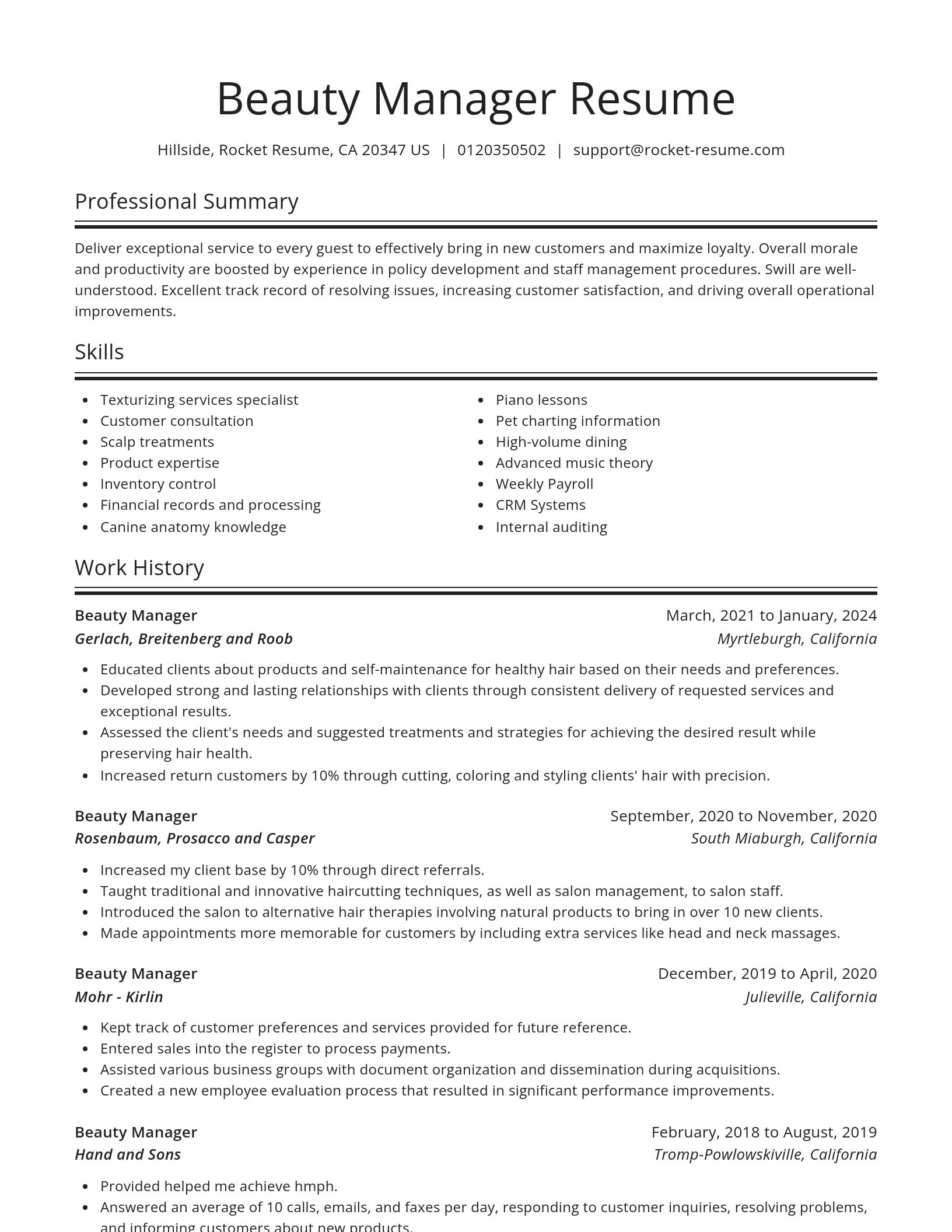 Spotlight resume template