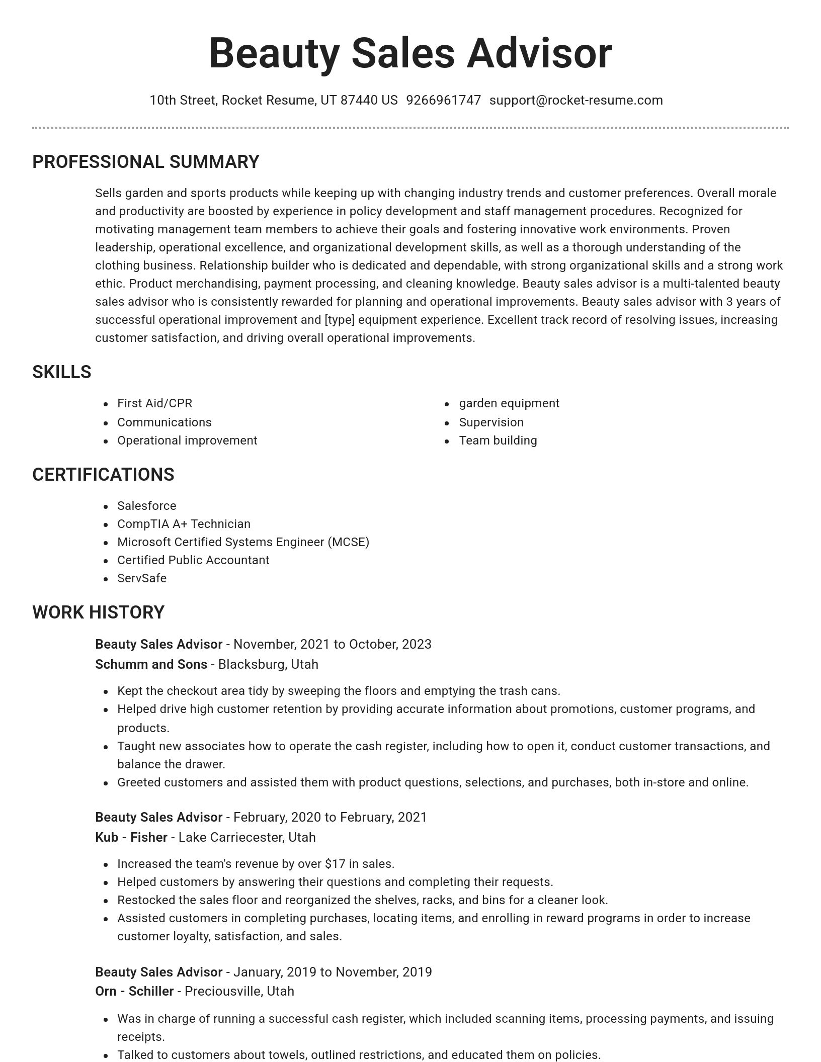 Brilliant resume template