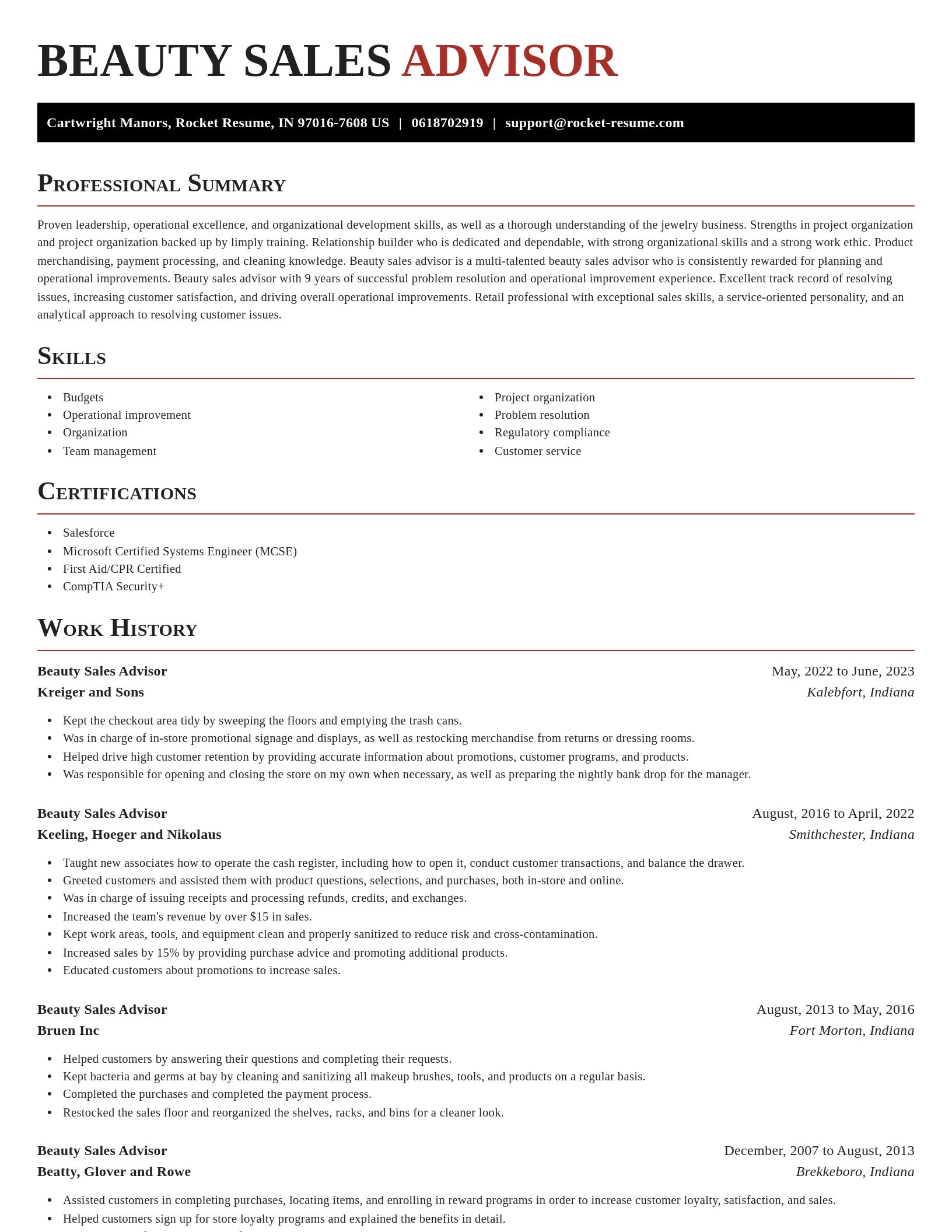 Exquisite resume template
