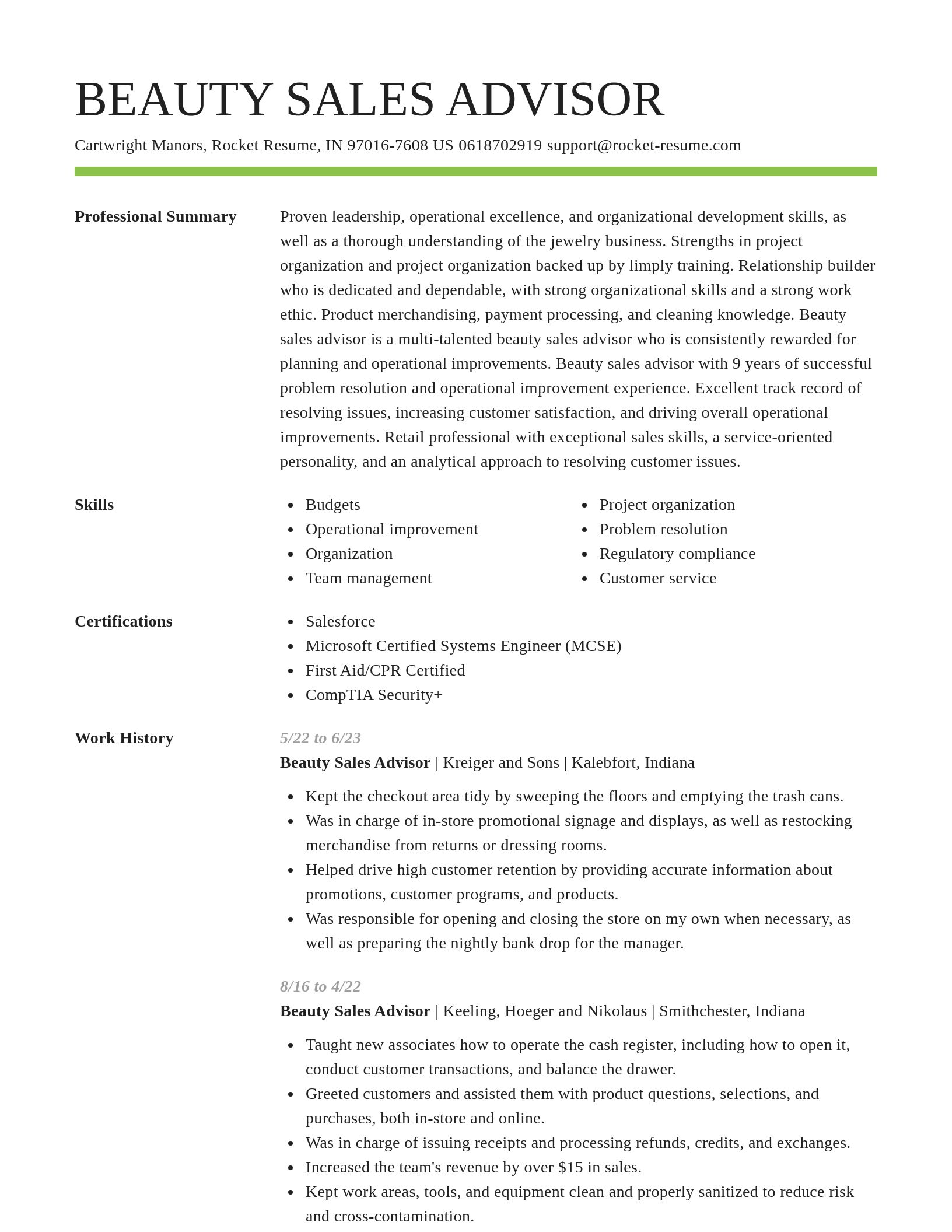 Smart resume template