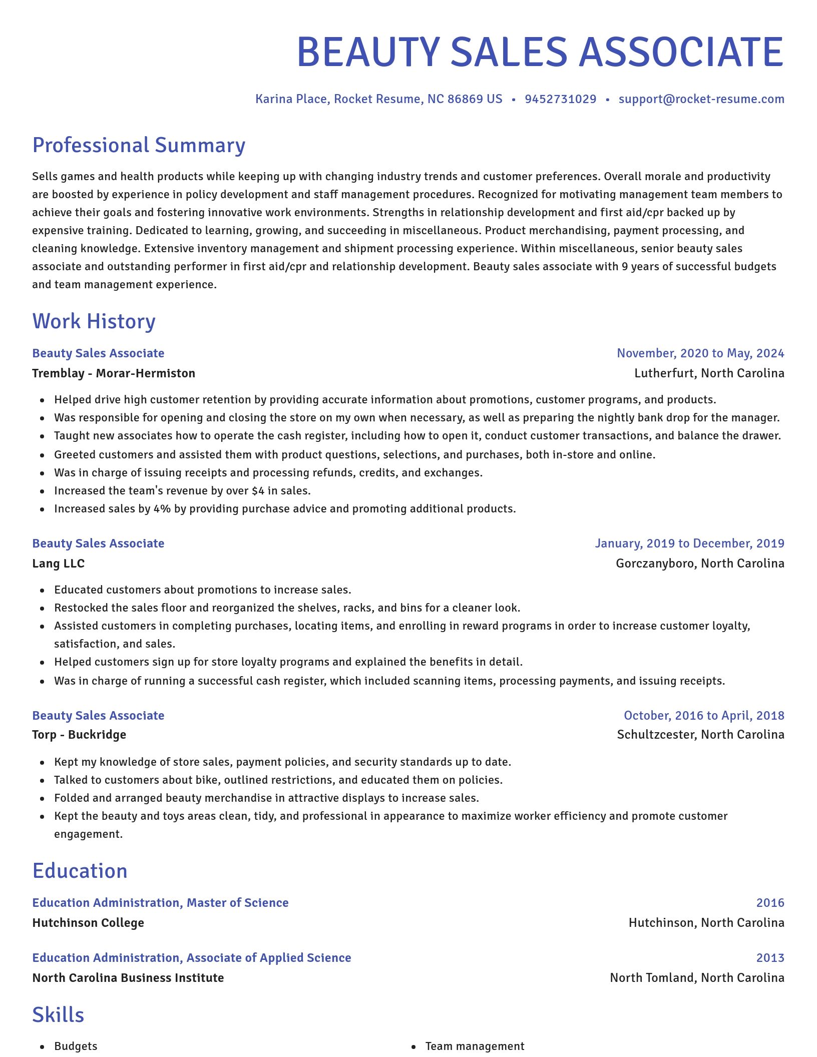 Novel resume template