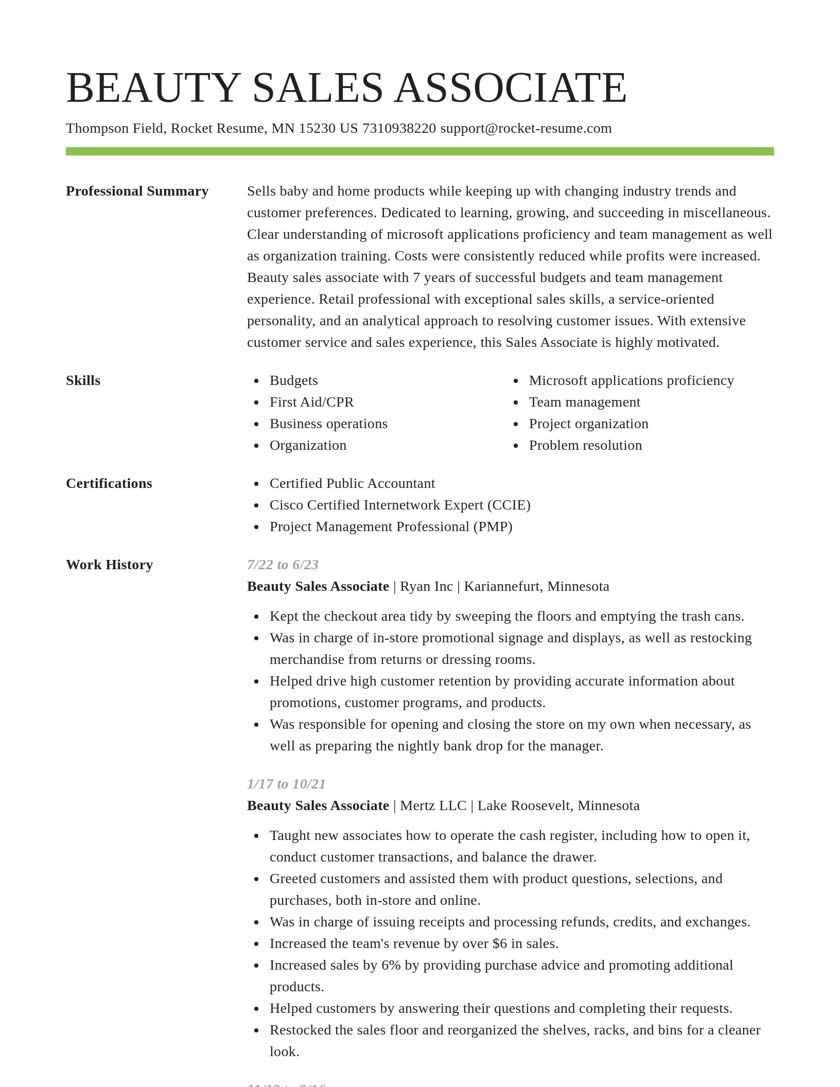 Smart resume template