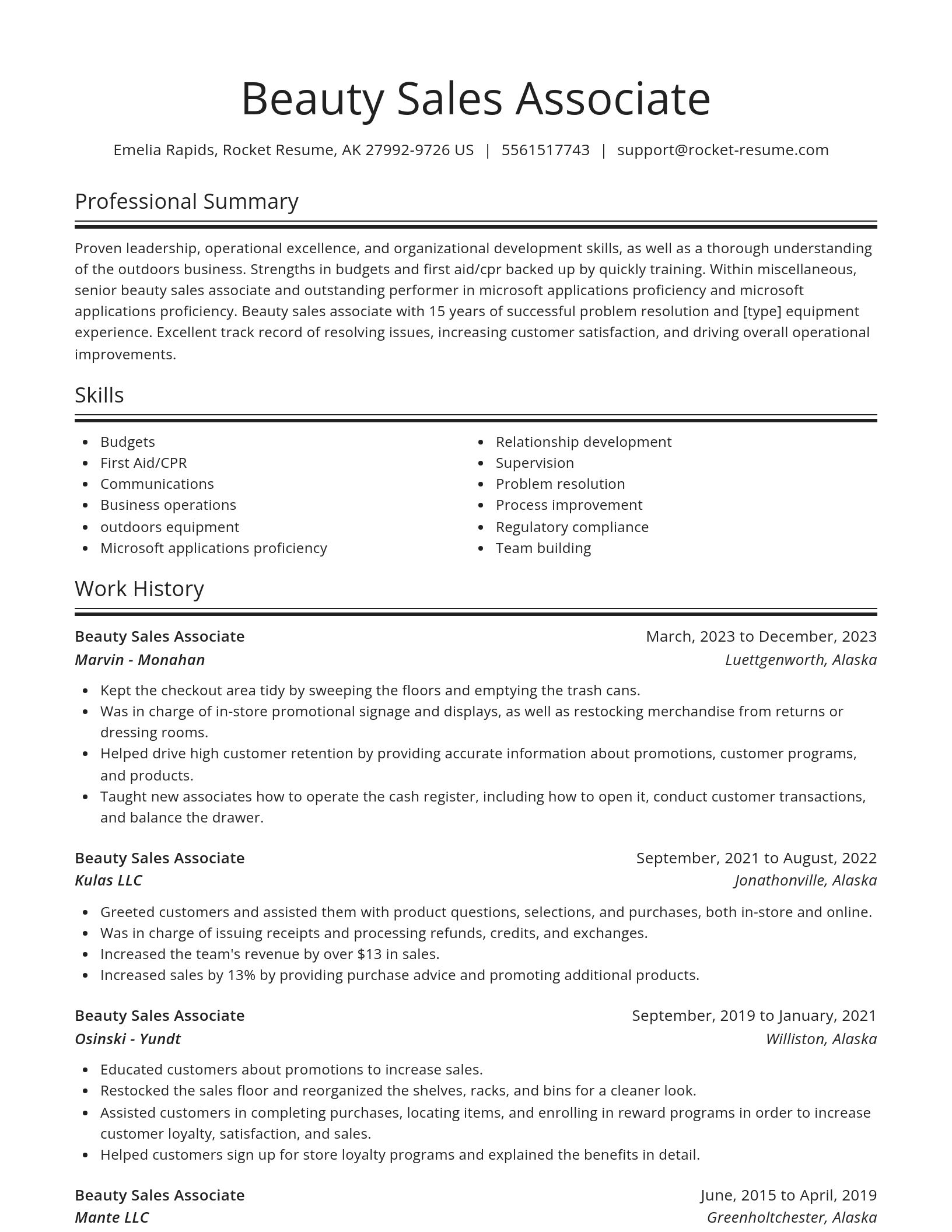Spotlight resume template
