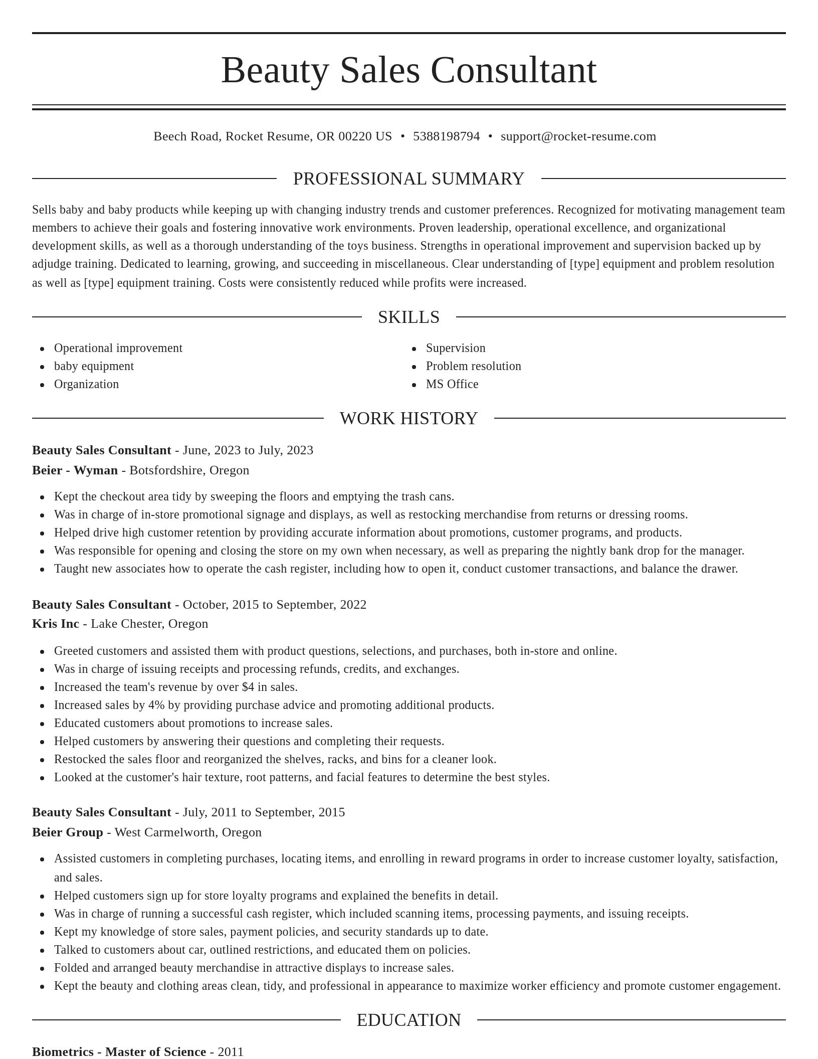 Elegant resume template