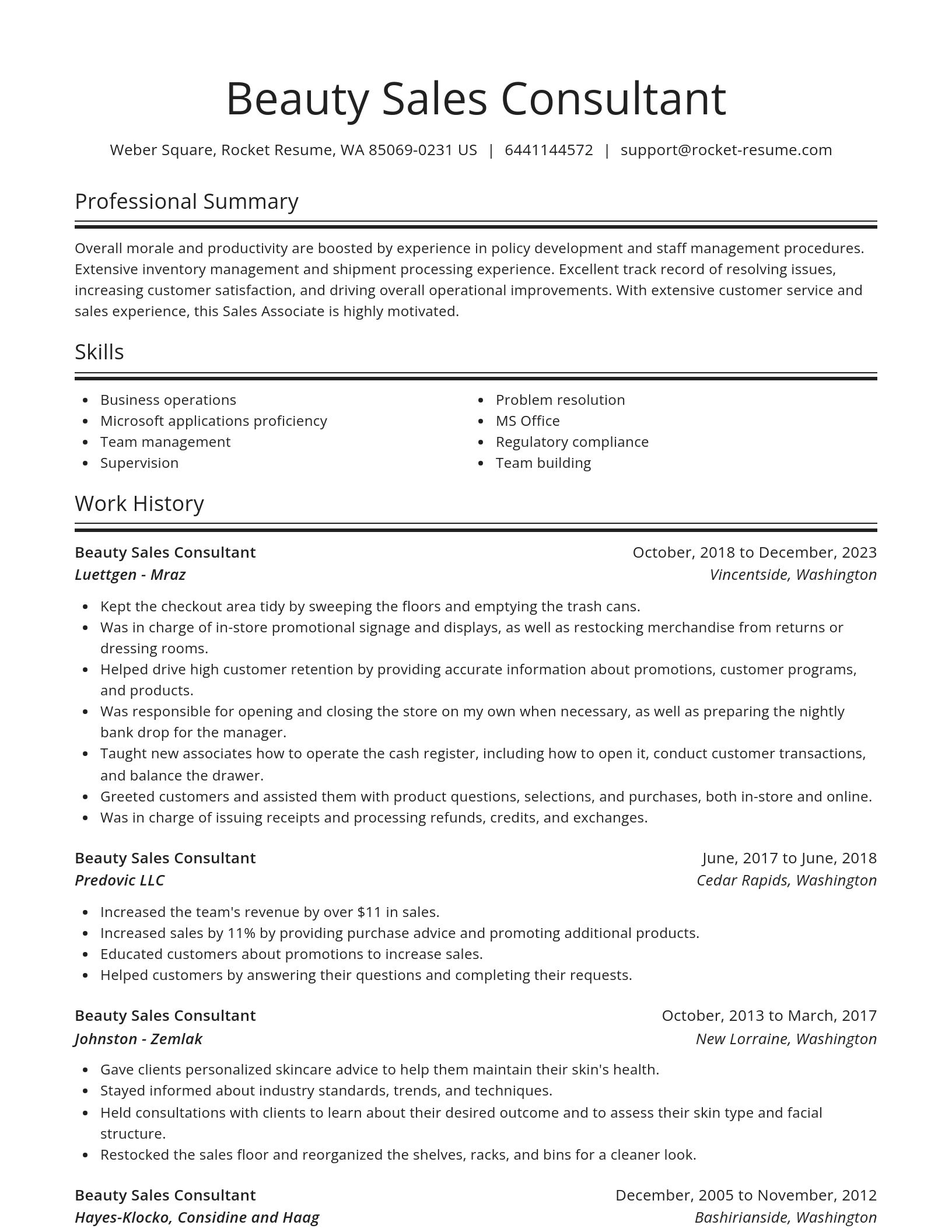 Spotlight resume template