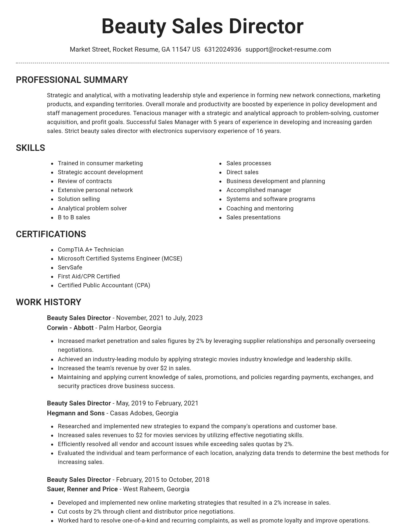 Brilliant resume template