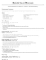 Beauty Salon Manager resume template