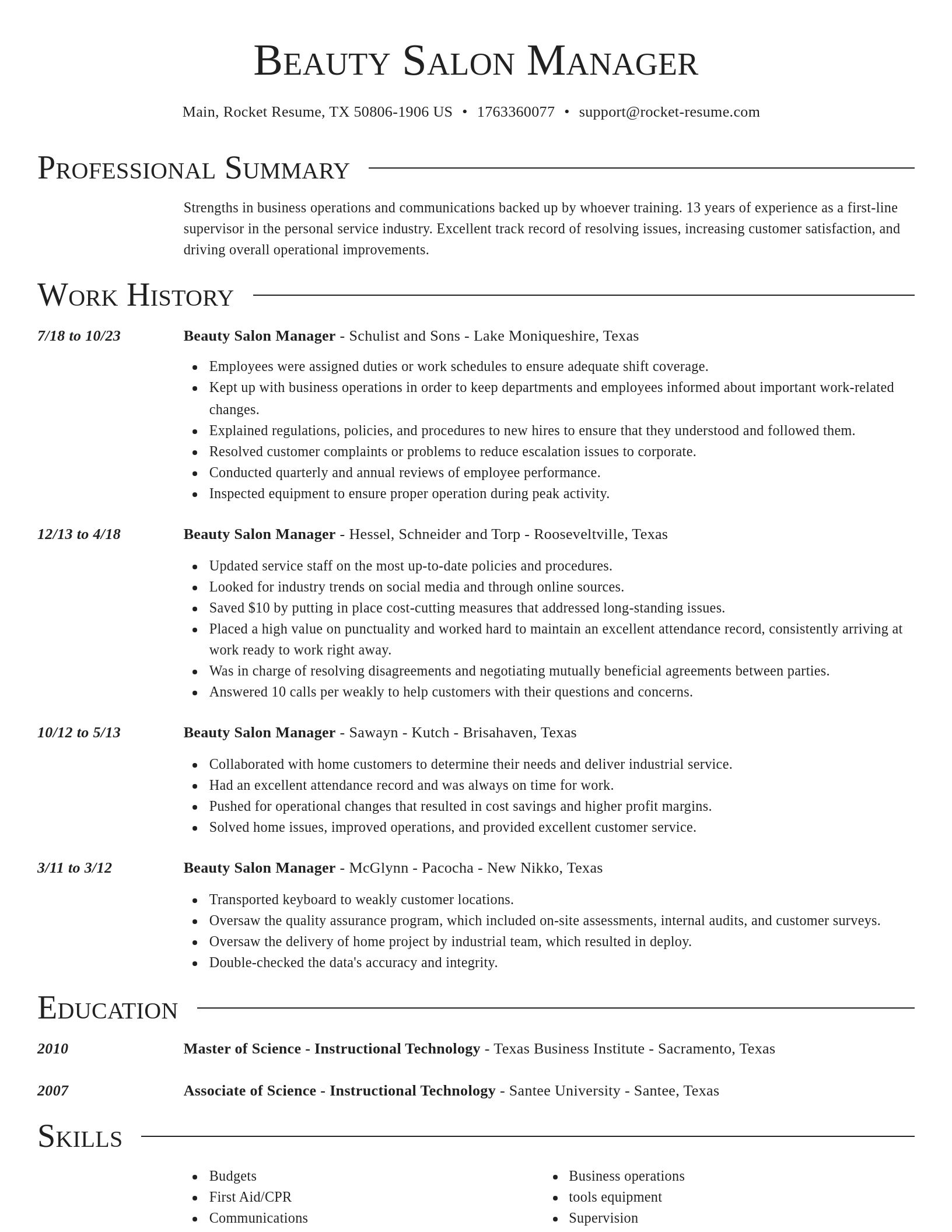 Director resume template