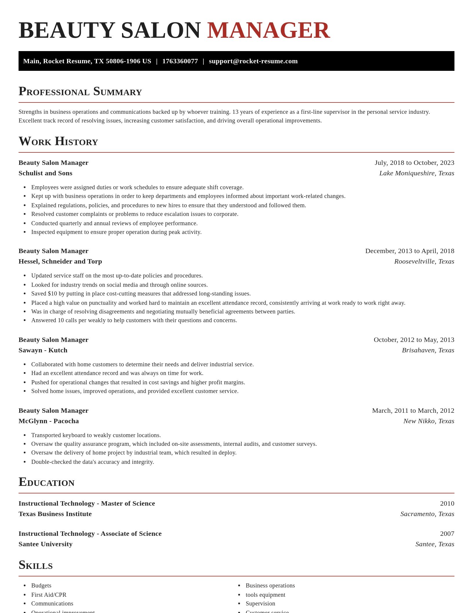 Exquisite resume template