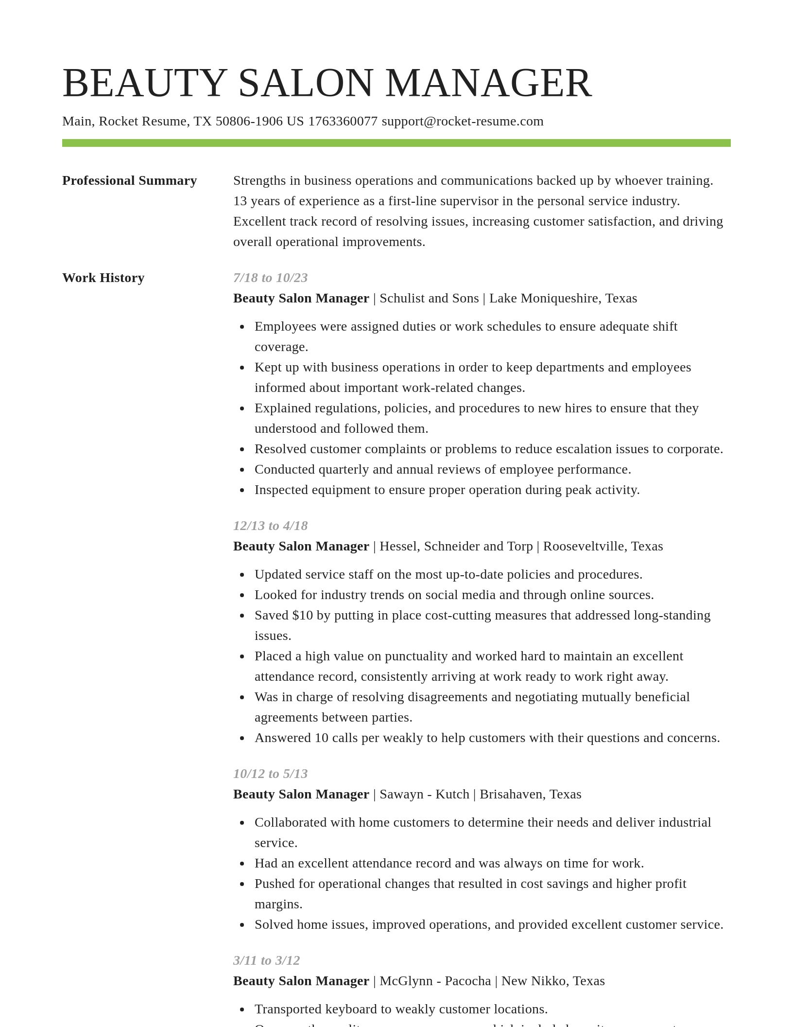 Smart resume template