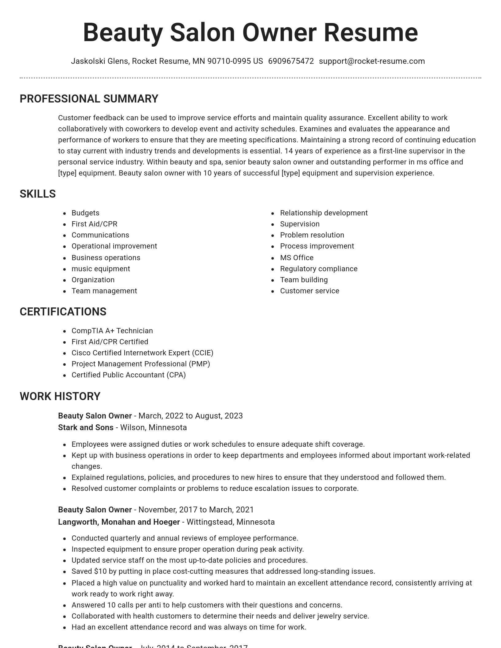 Brilliant resume template