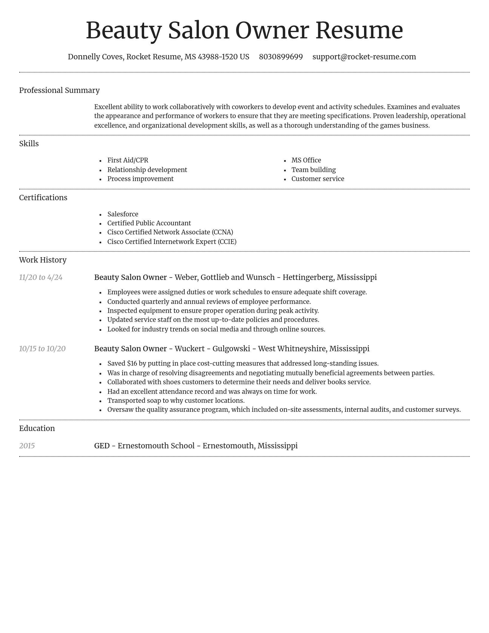 Dignified resume template